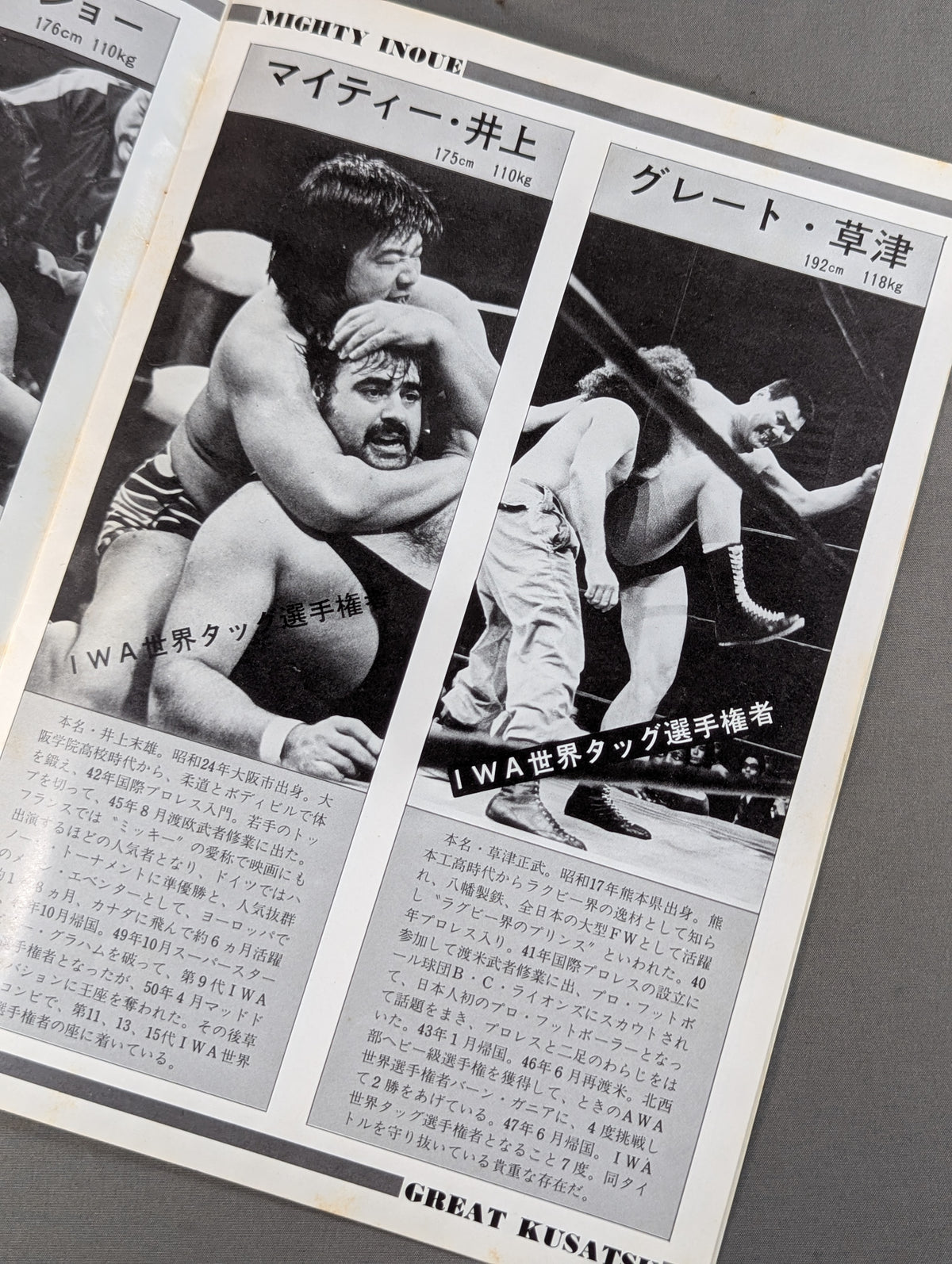 [Animal Hamaguchi hand signed autograph ] ★ Final Match ★ 77 6th IWA World Series / 1st IWA Tag Team Tournament (Final Round)