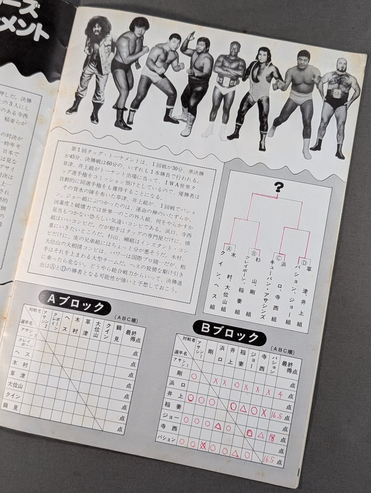 [Animal Hamaguchi hand signed autograph ] ★ Final Match ★ 77 6th IWA World Series / 1st IWA Tag Team Tournament (Final Round)