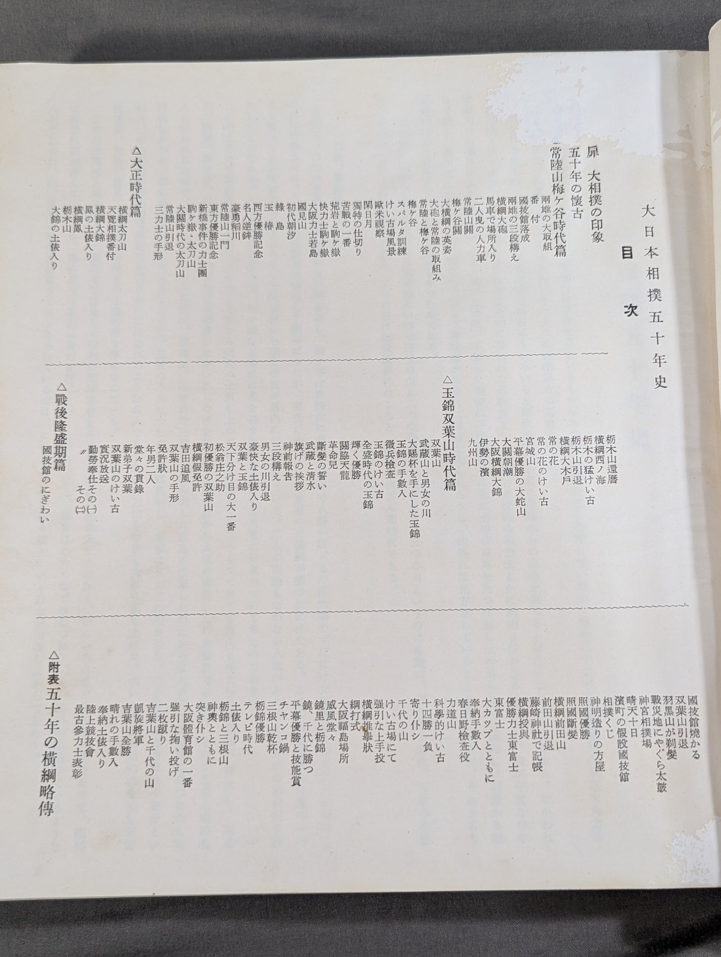Fifty-Year History of Grand Sumo