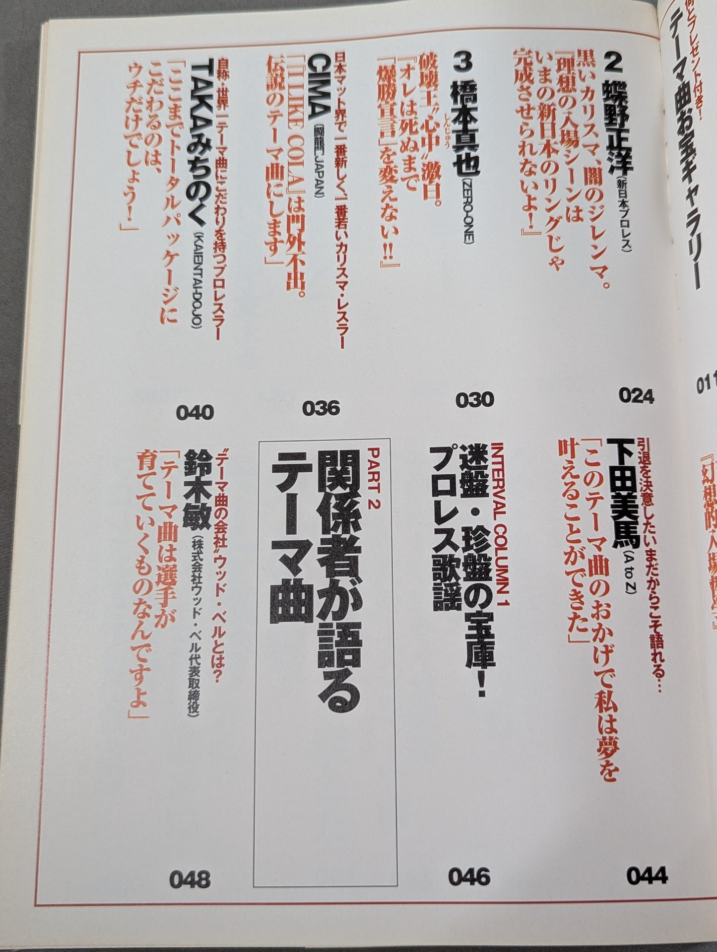 Bessatsu Takarajima 849 Pro Wrestling  Theme Song Complete Collection