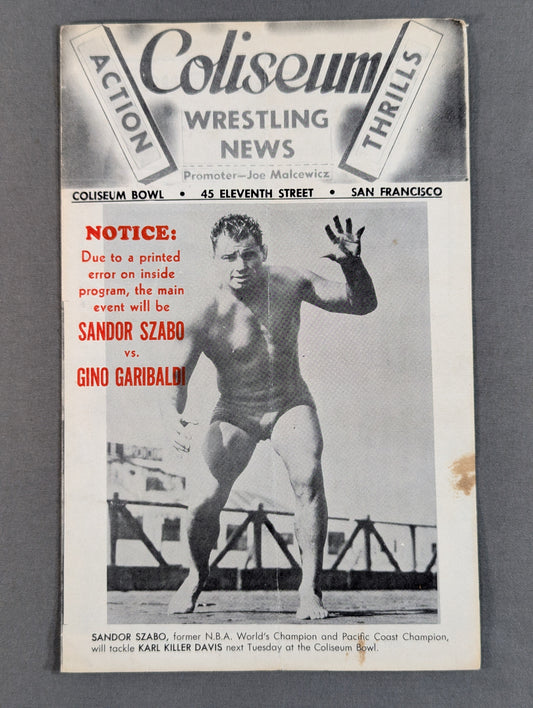 Coliseum WRESTLING NEWS(1949.7.19)