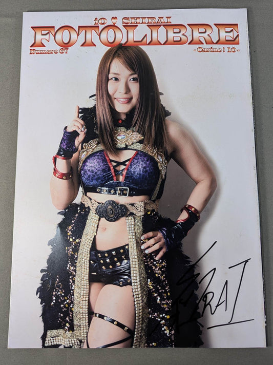 [Io Shirai (Iyo Sky)  hand signed autograph 】FOTOLIBRE de Mascara Numero.67