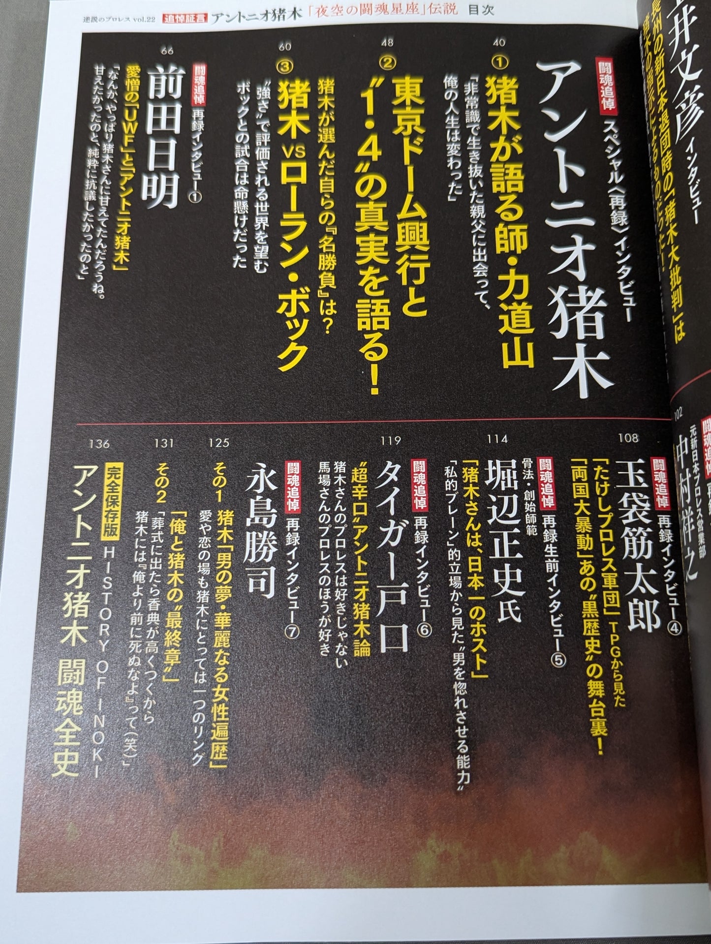 シリーズ 逆説のプロレス Vol.22 追悼証言 アントニオ猪木「夜空の闘魂星座」伝説