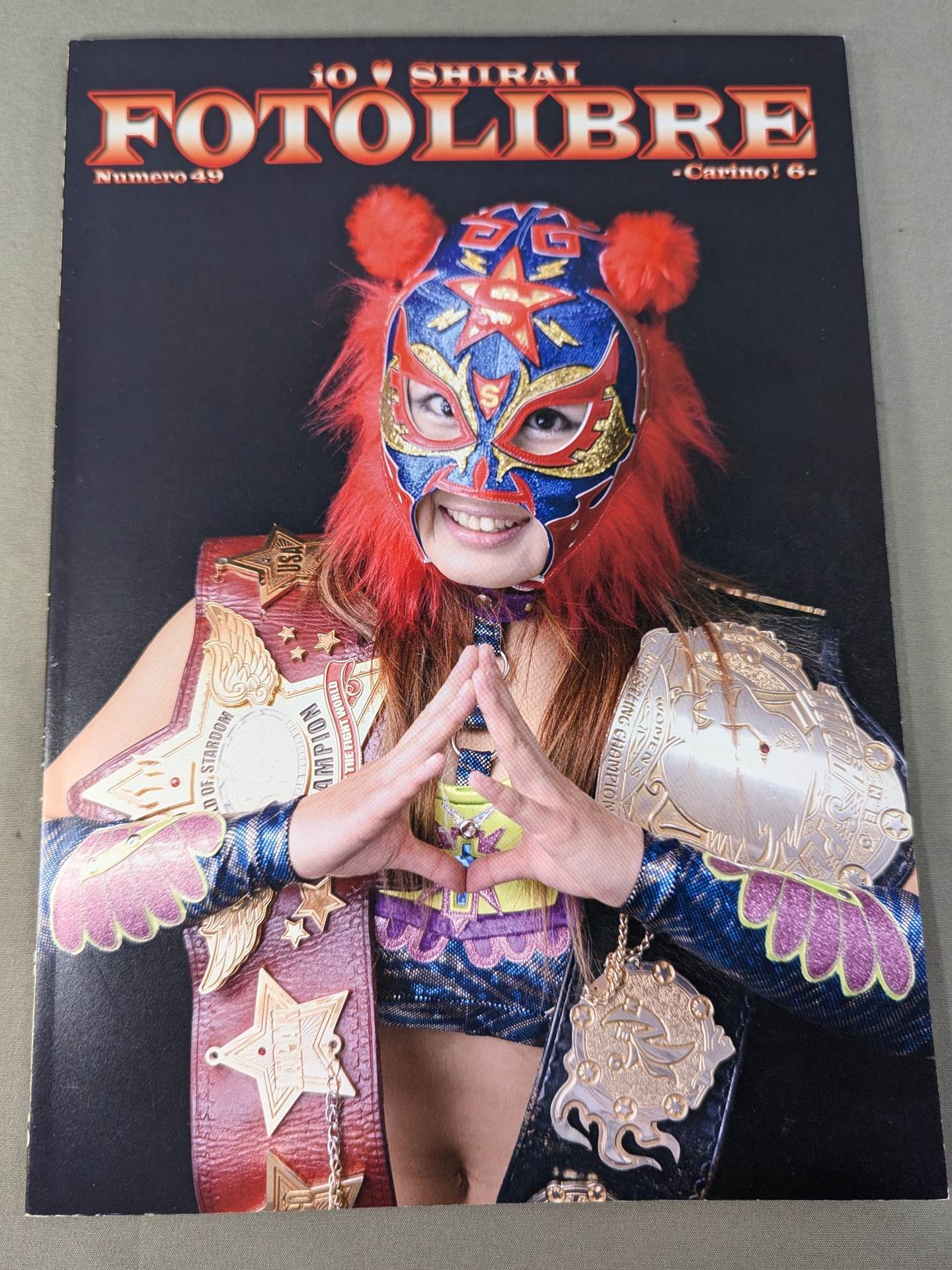 [Io Shirai (Iyo Sky)  hand signed autograph 】FOTOLIBRE de Mascara Numero.49