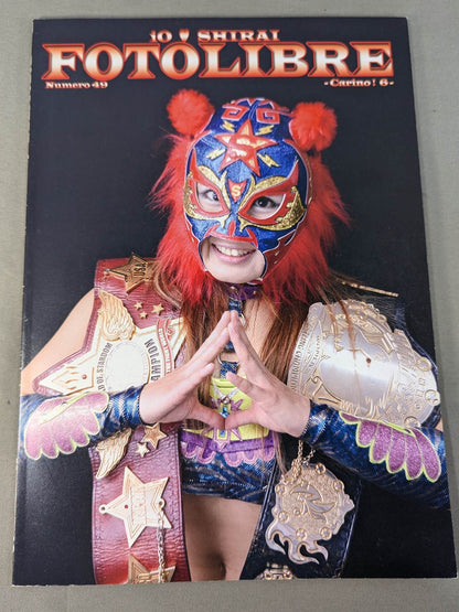 [Io Shirai (Iyo Sky)  hand signed autograph 】FOTOLIBRE de Mascara Numero.49