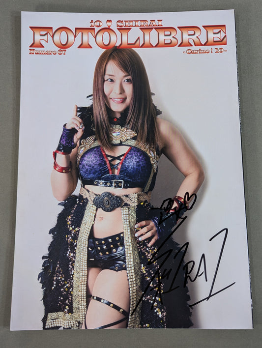 [Io Shirai (Iyo Sky)  hand signed autograph 】FOTOLIBRE de Mascara Numero.67