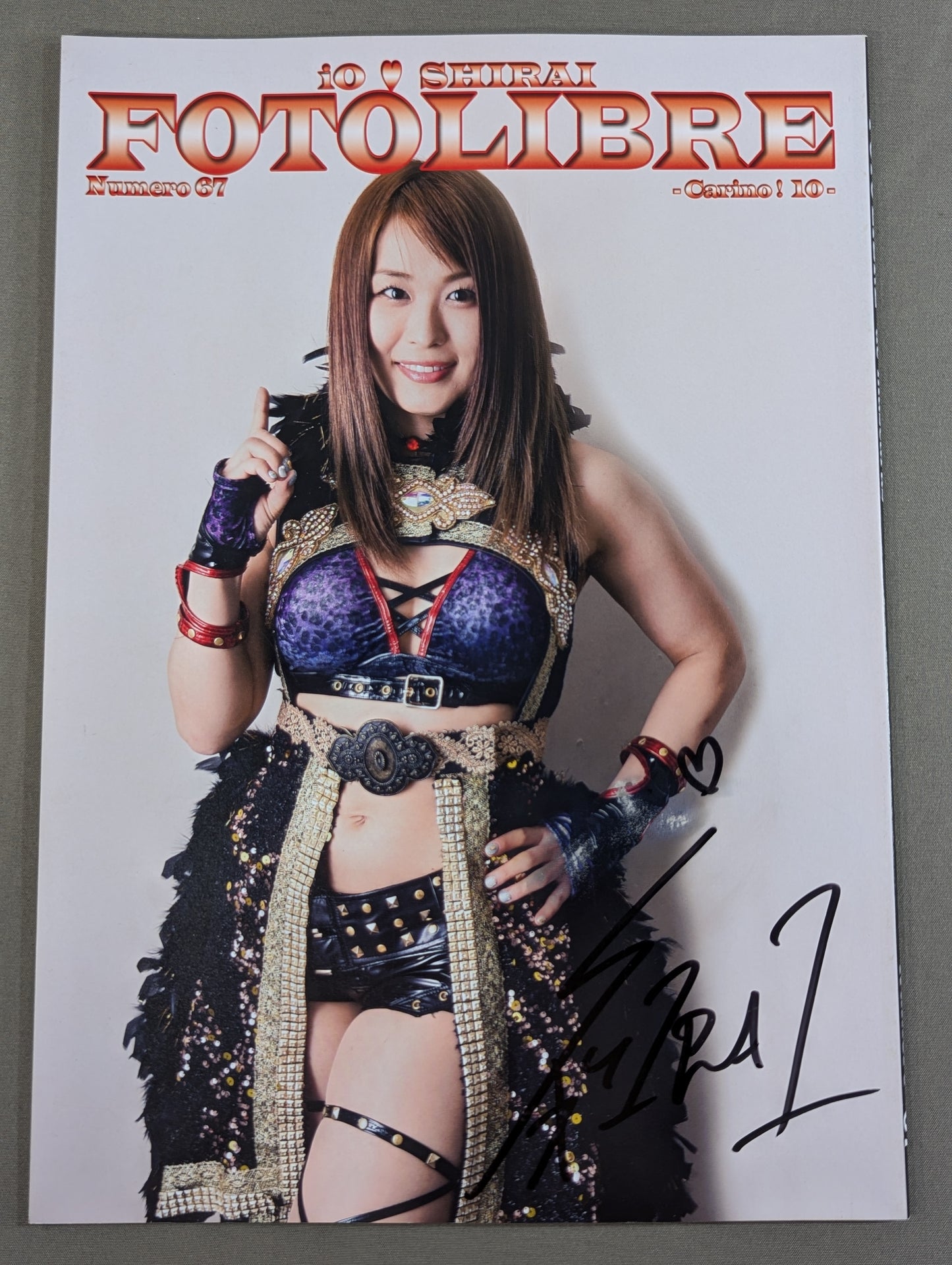[Io Shirai (Iyo Sky)  hand signed autograph 】FOTOLIBRE de Mascara Numero.67