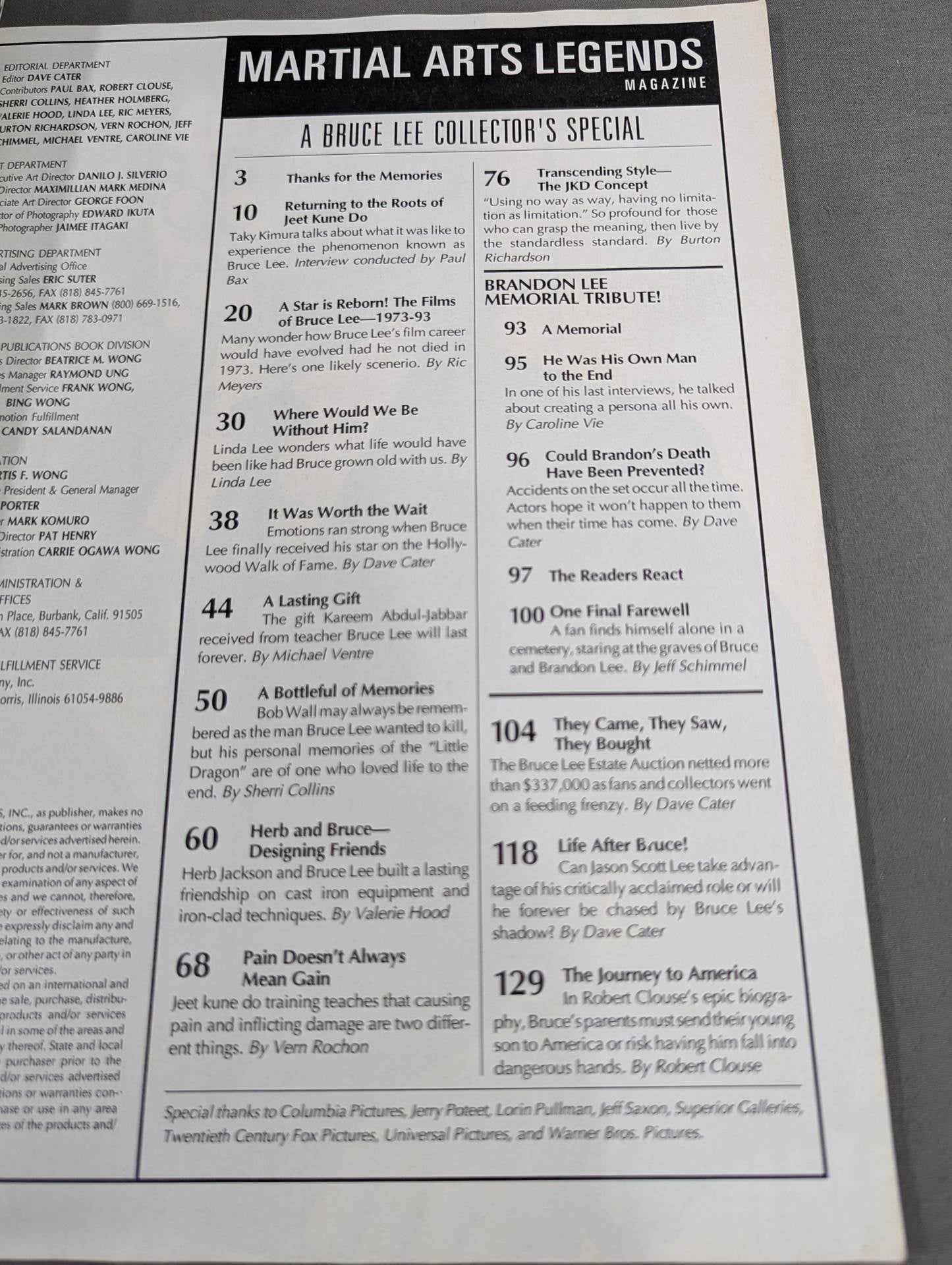 MARTIAL ARTS LEGENDS MAGAZINE：BRUCE LEE SPECIAL