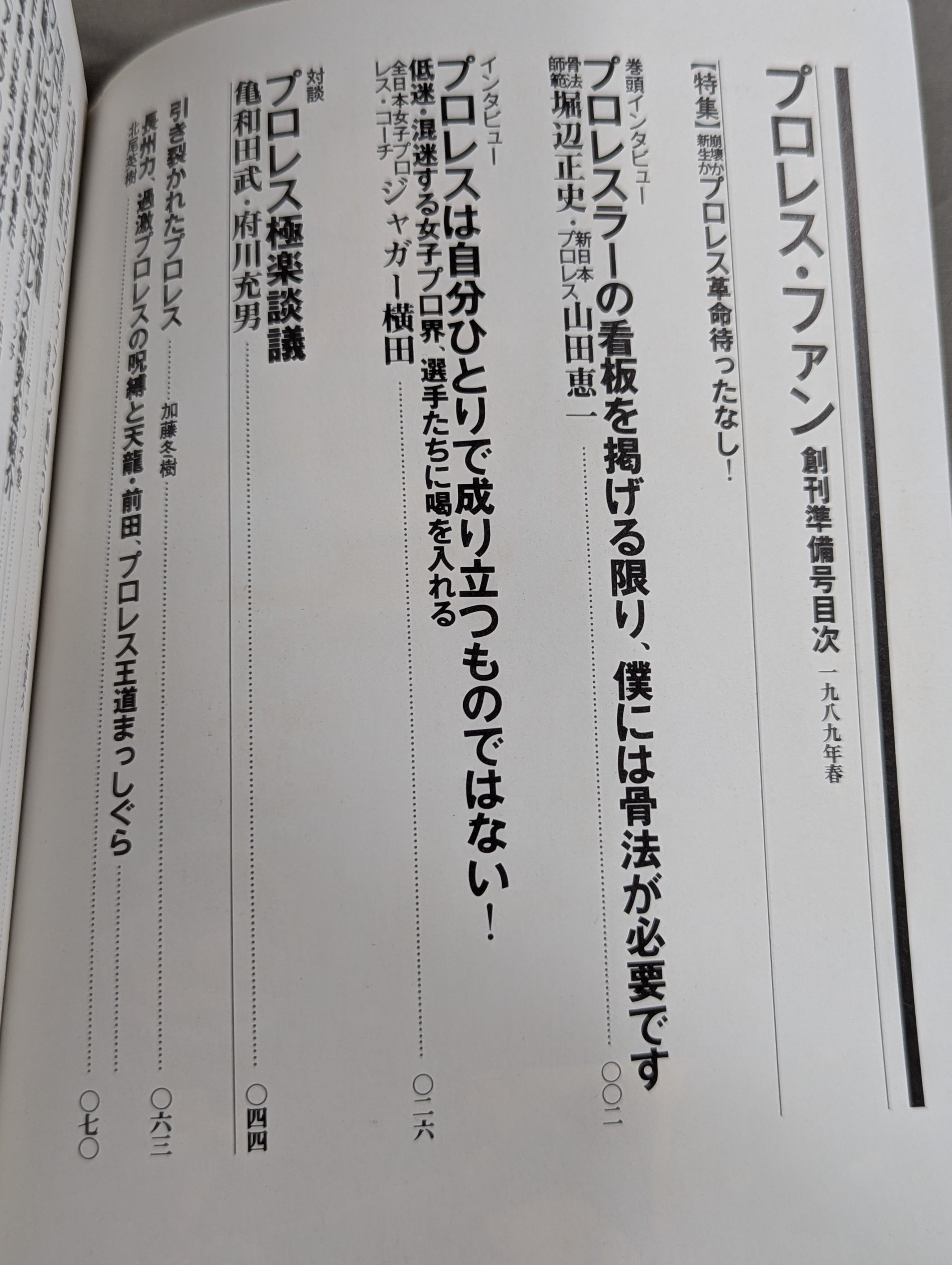 プロレス・ファン 創刊準備号春1989 – 闘道館
