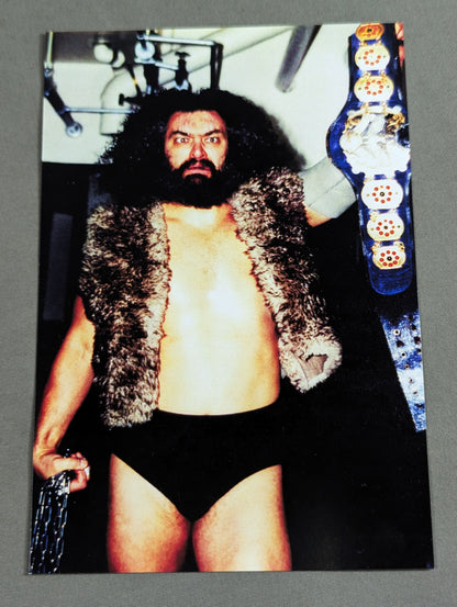 【Hand signed autograph  & postcard included】Legend Pro Wrestling The real face of a foreign wrestler in the 80s~90s taken by a photographer