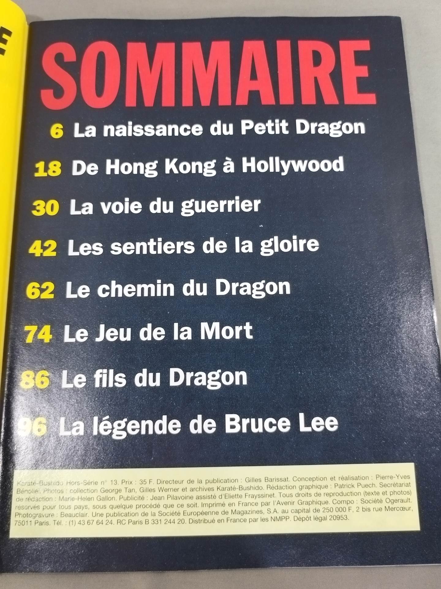 BRUCE LEE KARATE BUSHI DO SPECIAL 20e ANNIVERSAIRE