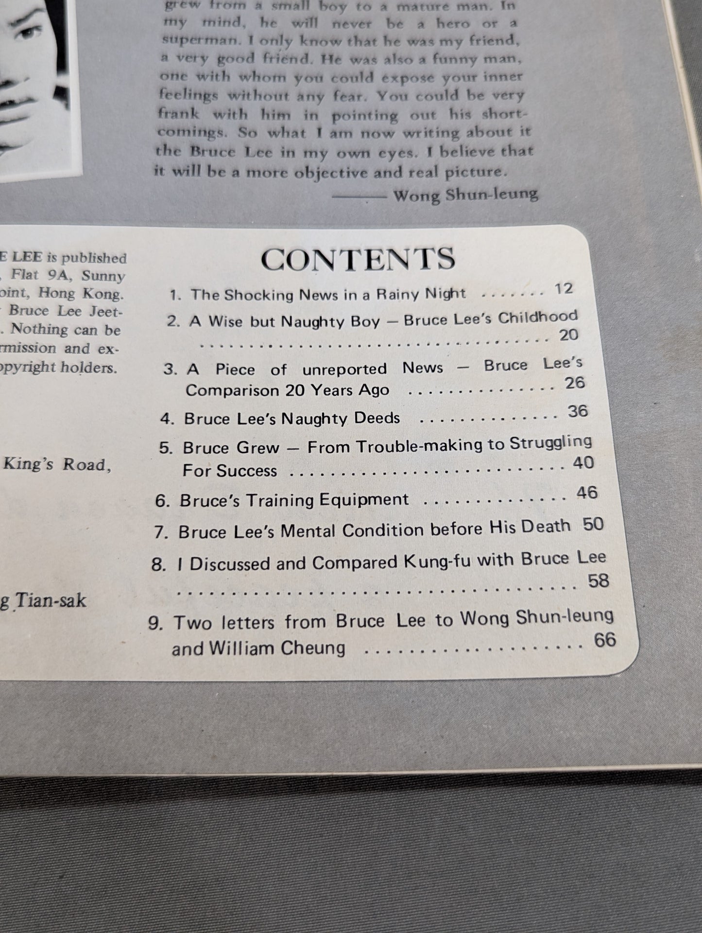 REMINISCENCE OF BRUCE LEE