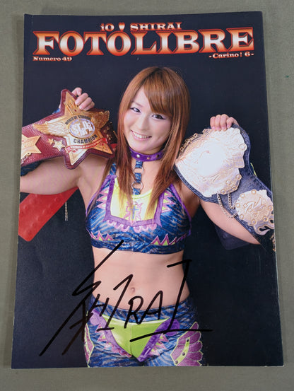 [Io Shirai (Iyo Sky)  hand signed autograph 】FOTOLIBRE de Mascara Numero.49