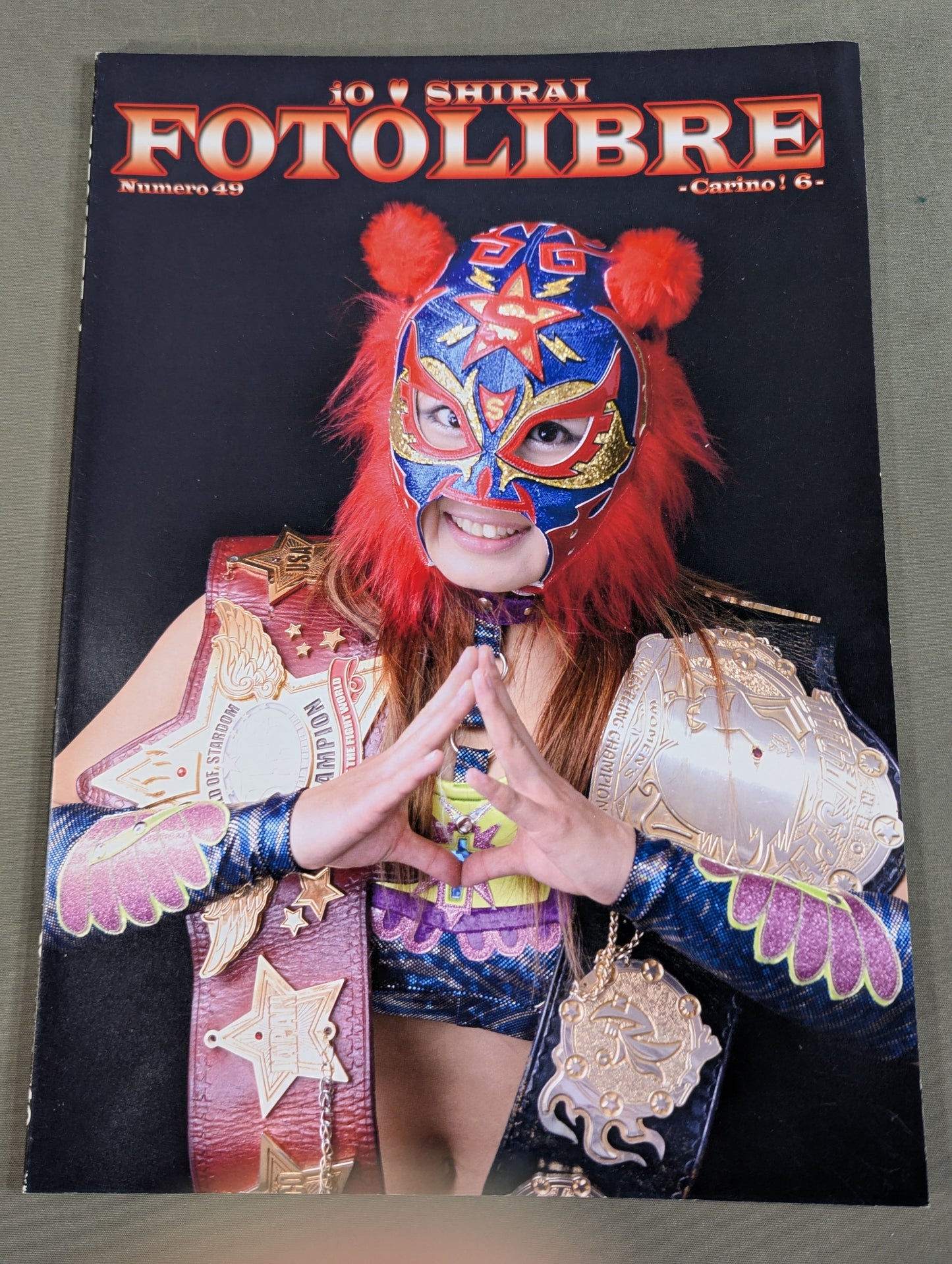 [Io Shirai (Iyo Sky)  hand signed autograph 】FOTOLIBRE de Mascara Numero.49