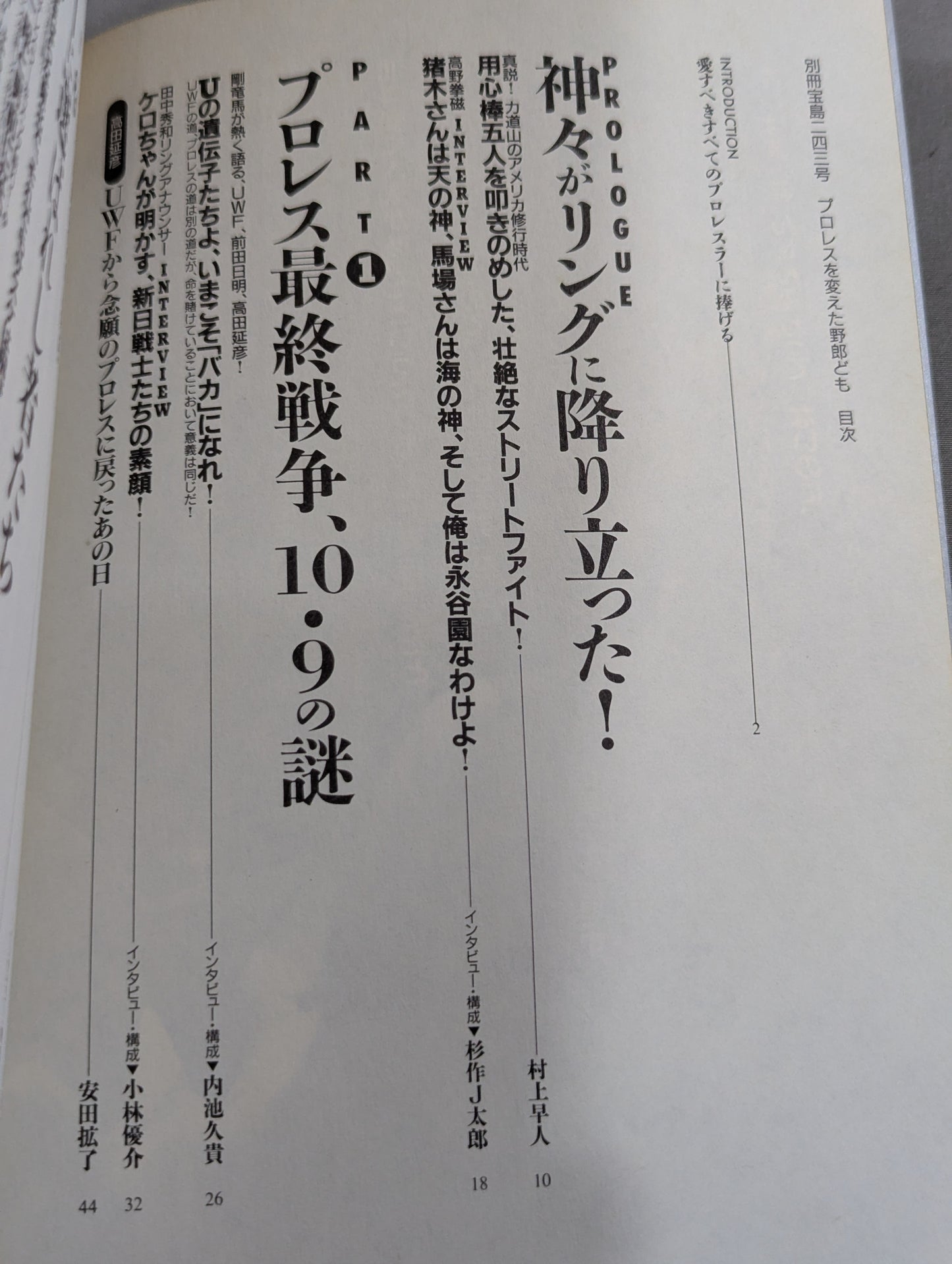 別冊宝島243 プロレスを変えた野郎ども  リングで!場外で!そのとき歴史はつくられた!