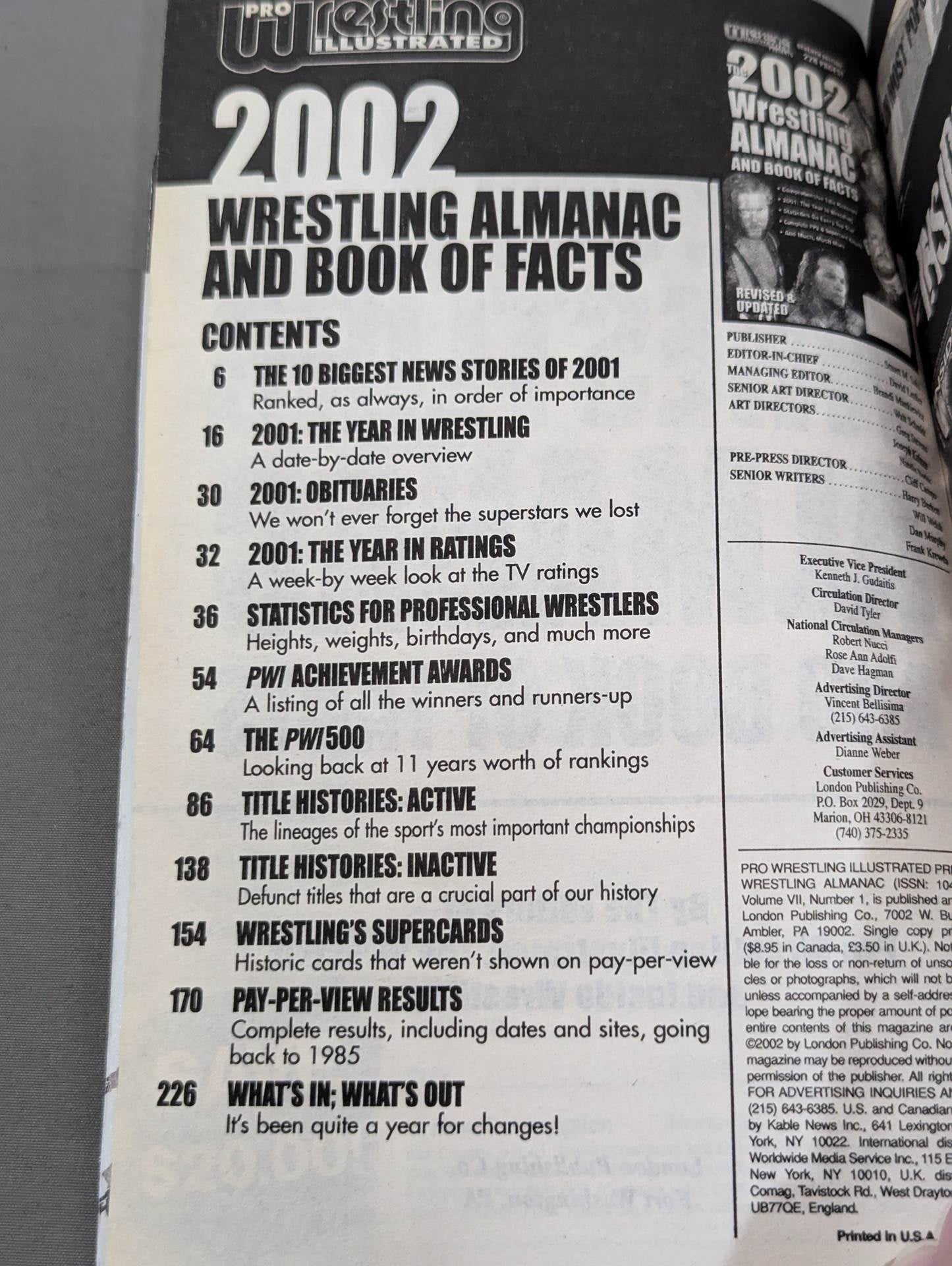 THE WRESTLING ALMANAC BOOK OF FACTS 2002