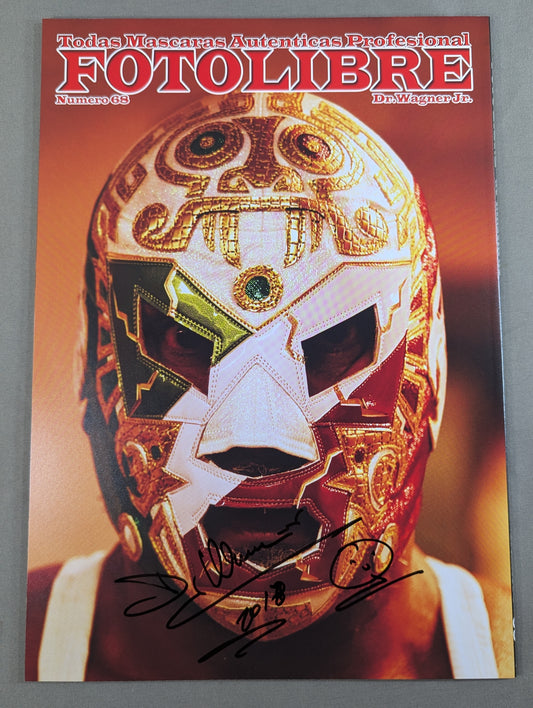 [Dr. Wagner Jr. hand signed autograph 】FOTOLIBRE de Mascara Numero.68