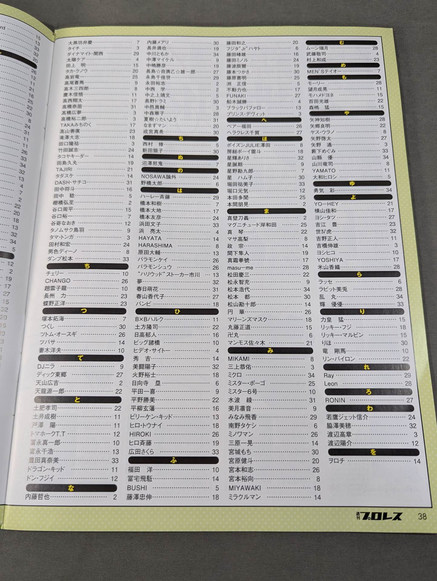 Pro Wrestler Color Photo Directory 2012