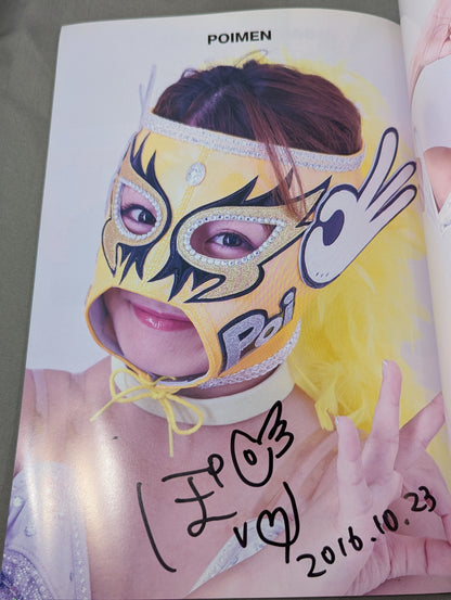 [3 fighters  hand signed autograph 】FOTOLIBRE de Mascara Numero.61