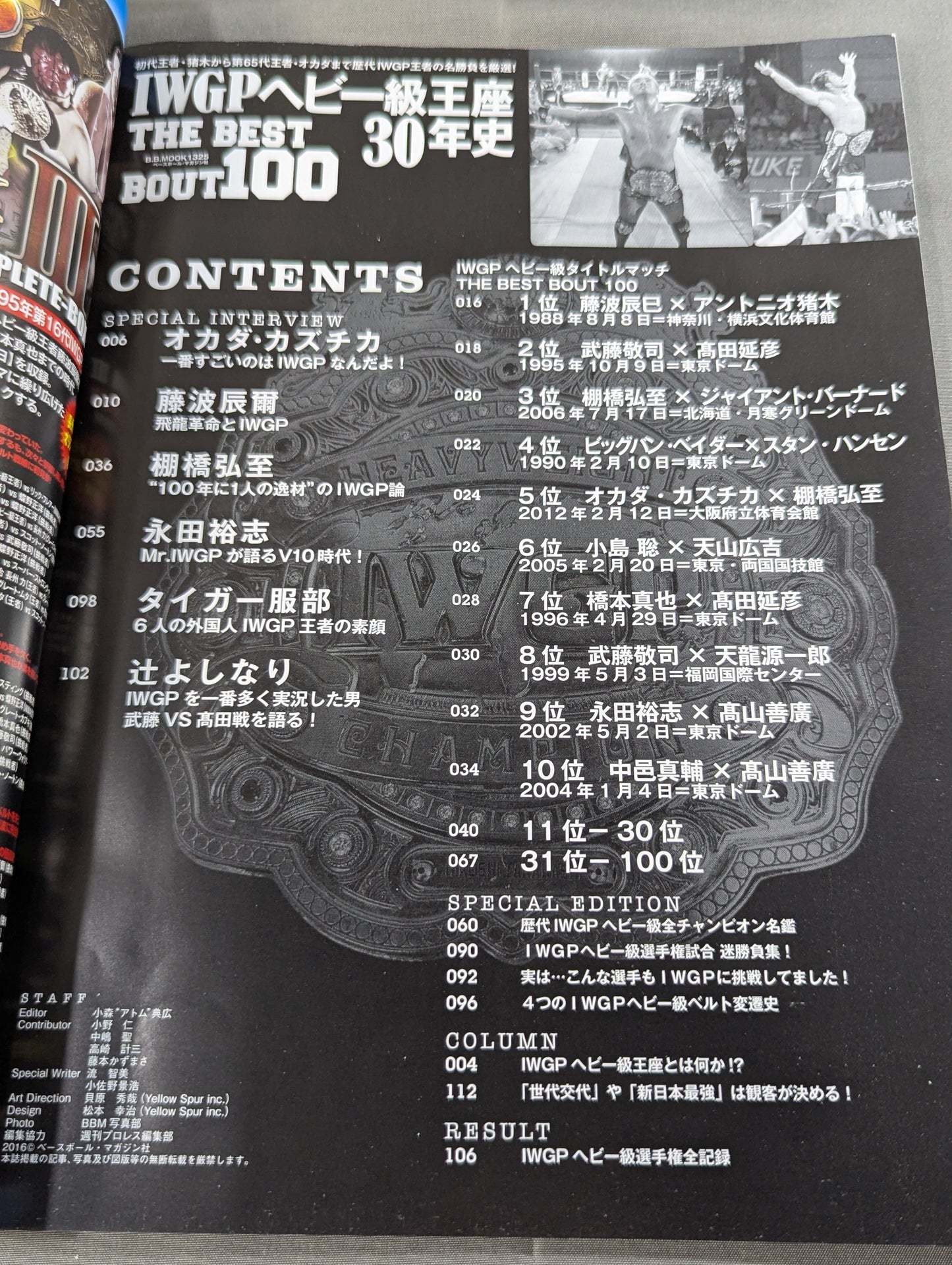 IWGP Heavyweight Championship 30 Years THE BEST BOUT 100