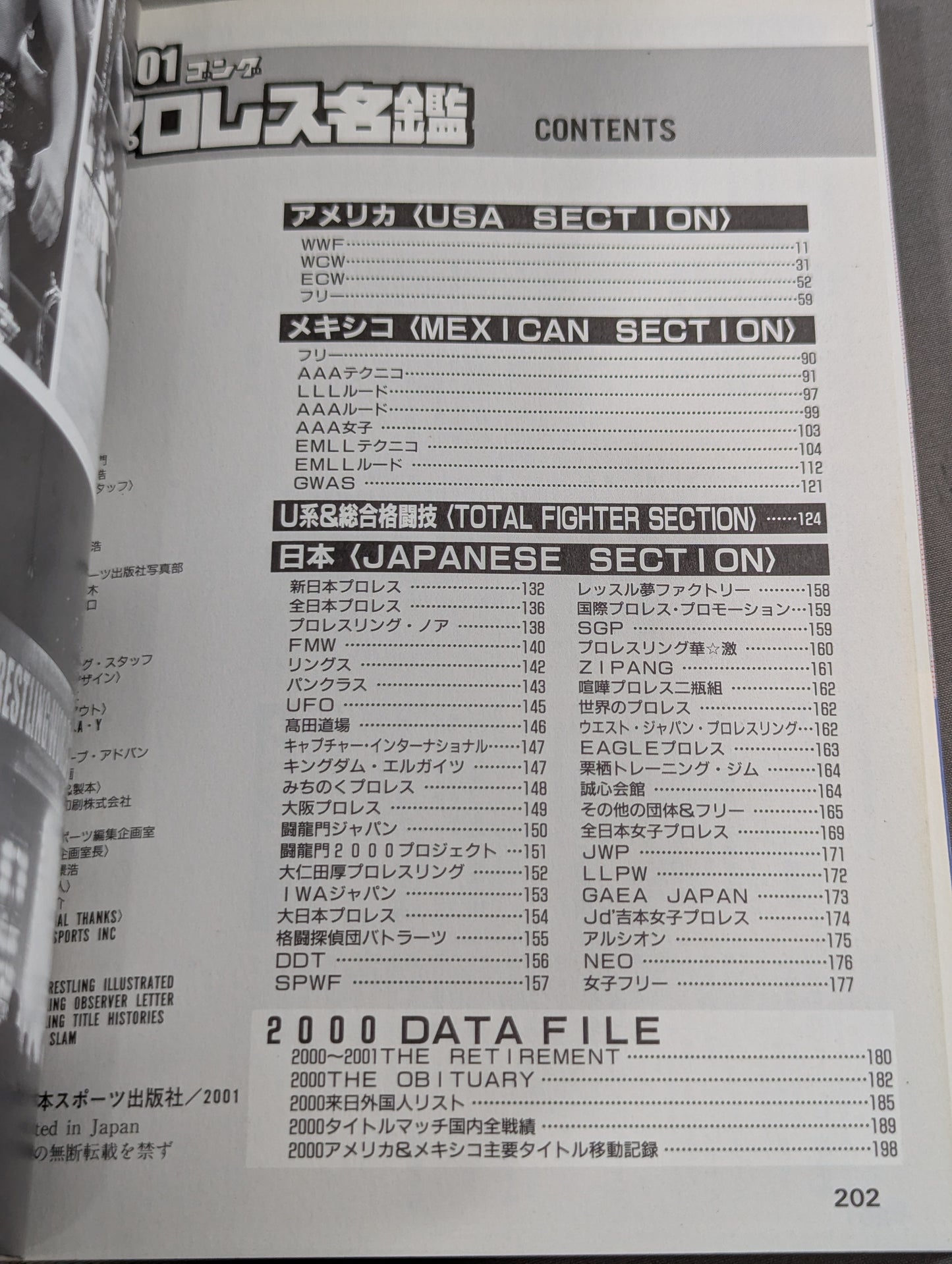 2001ゴング プロレス名鑑