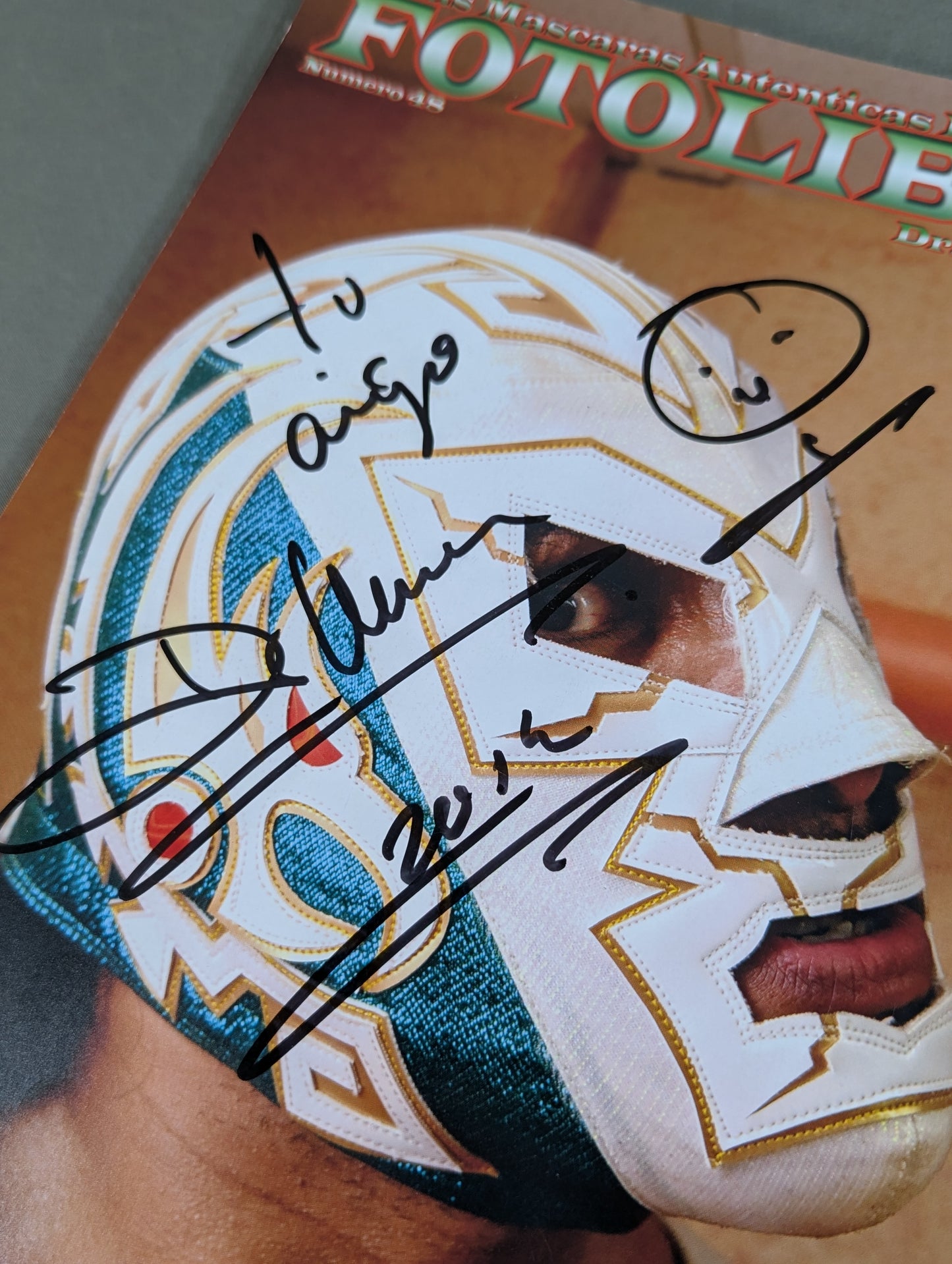 [Dr. Wagner Jr. hand signed autograph 】FOTOLIBRE de Mascara Numero.48
