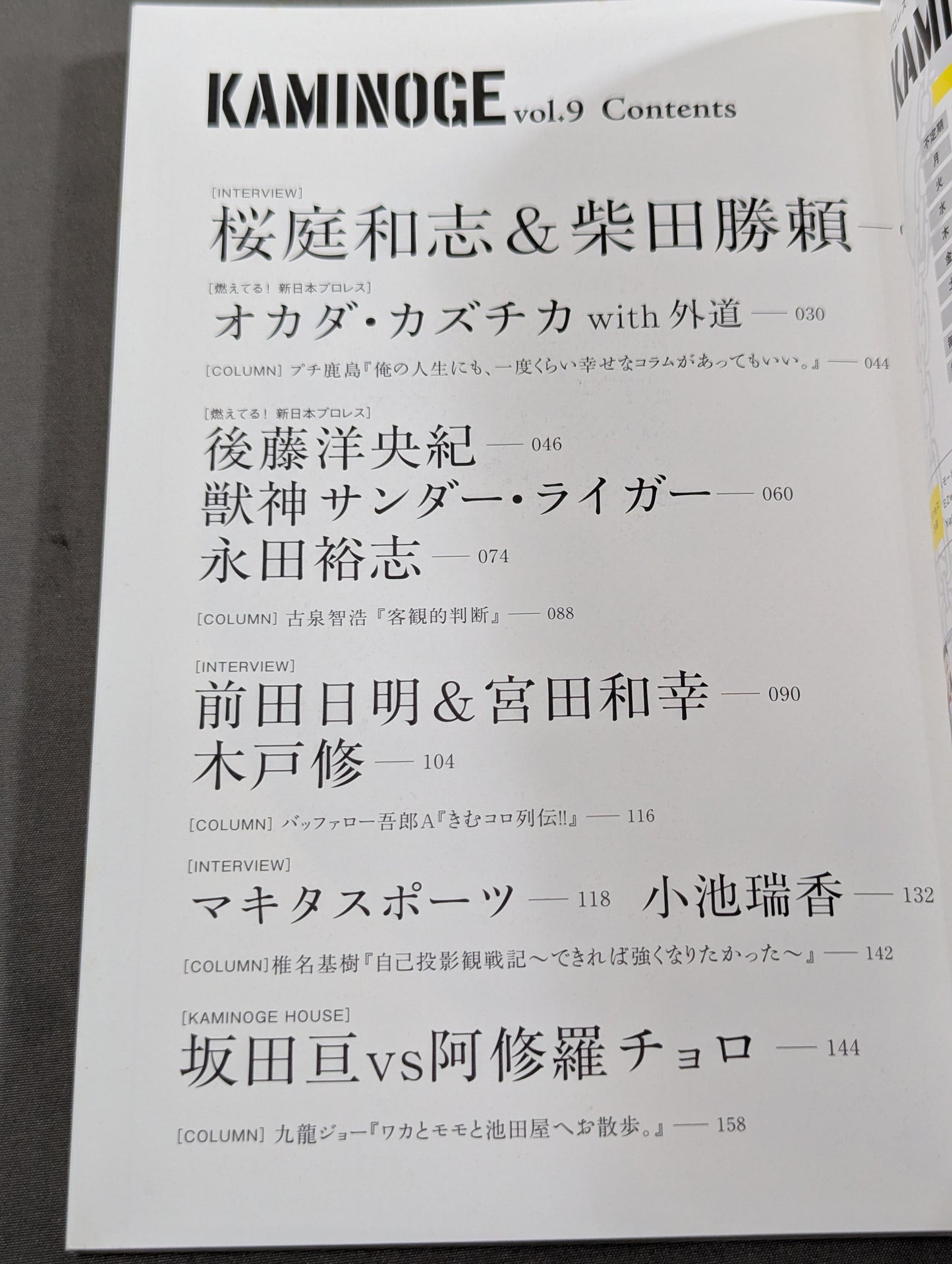 KAMINOGE [かみのげ] Vol.9 / 燃えてる!新日本プロレス