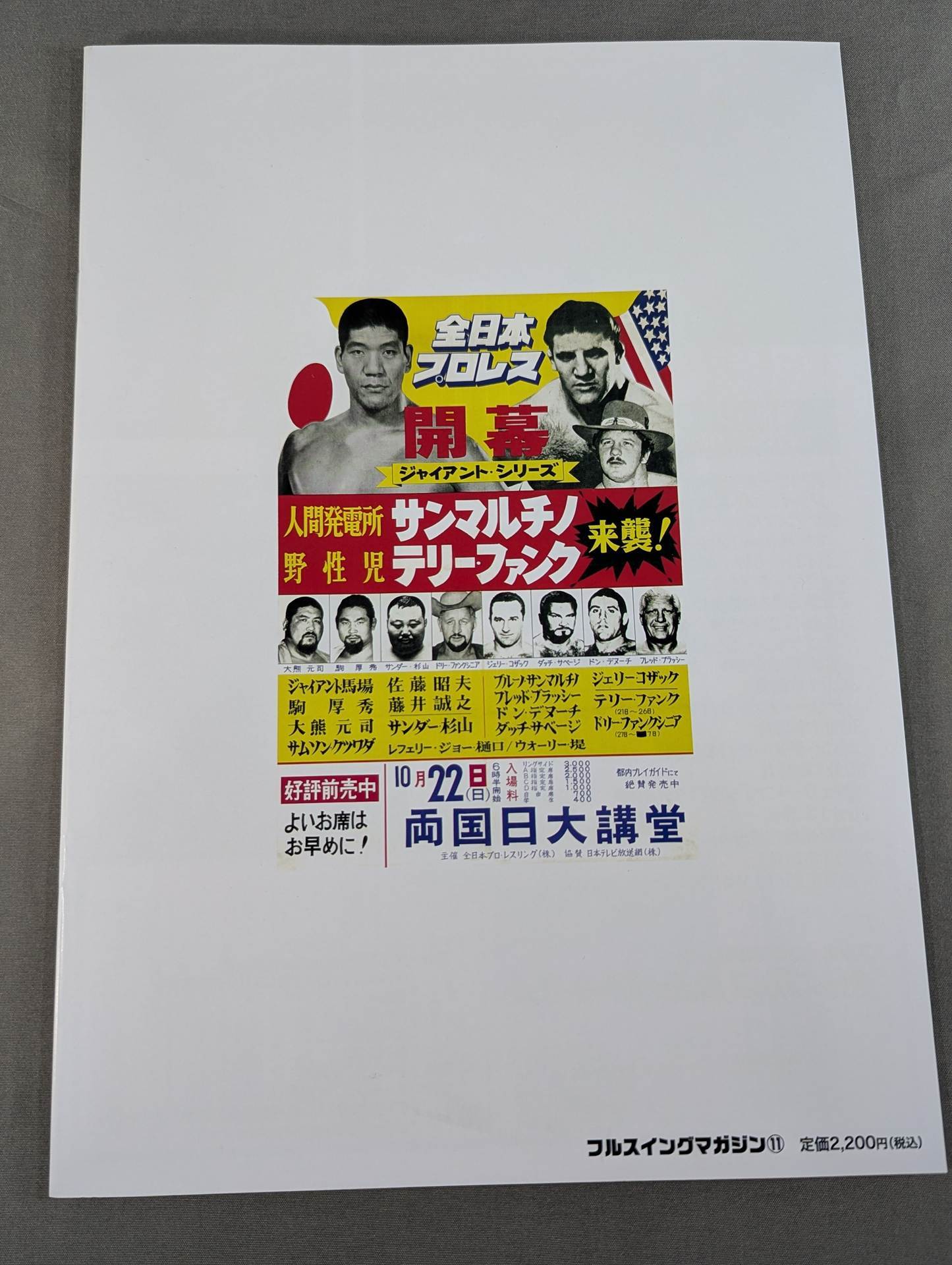 Full Swing Magazine No. 11 All Japan Pro Wrestling Flag Raising Starter Kid