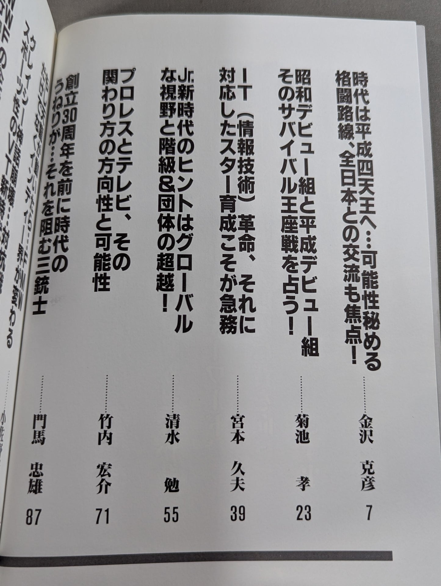 プロレス2001年を読む