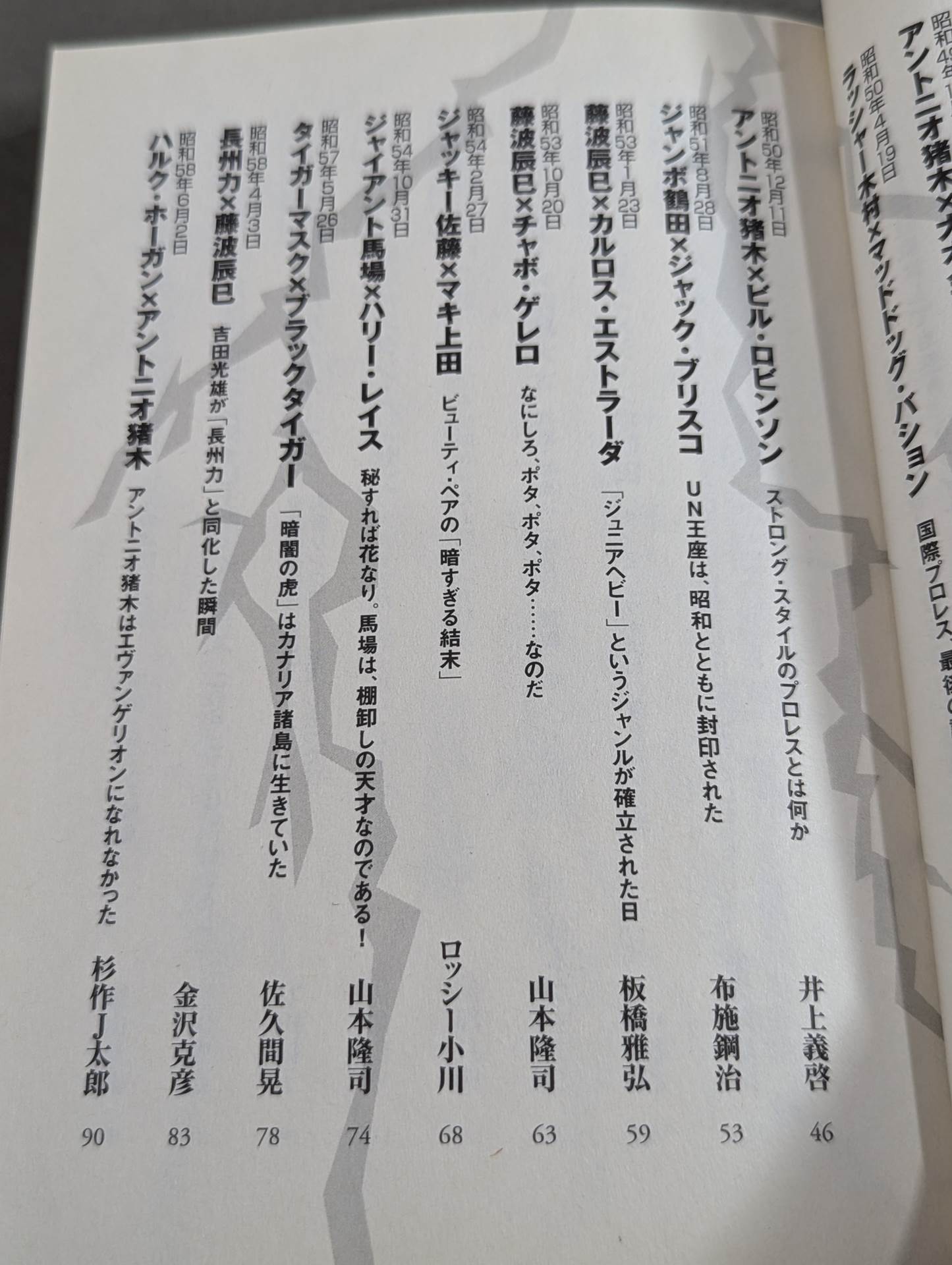 別冊宝島スペシャル 昭和プロレス!名勝負列伝