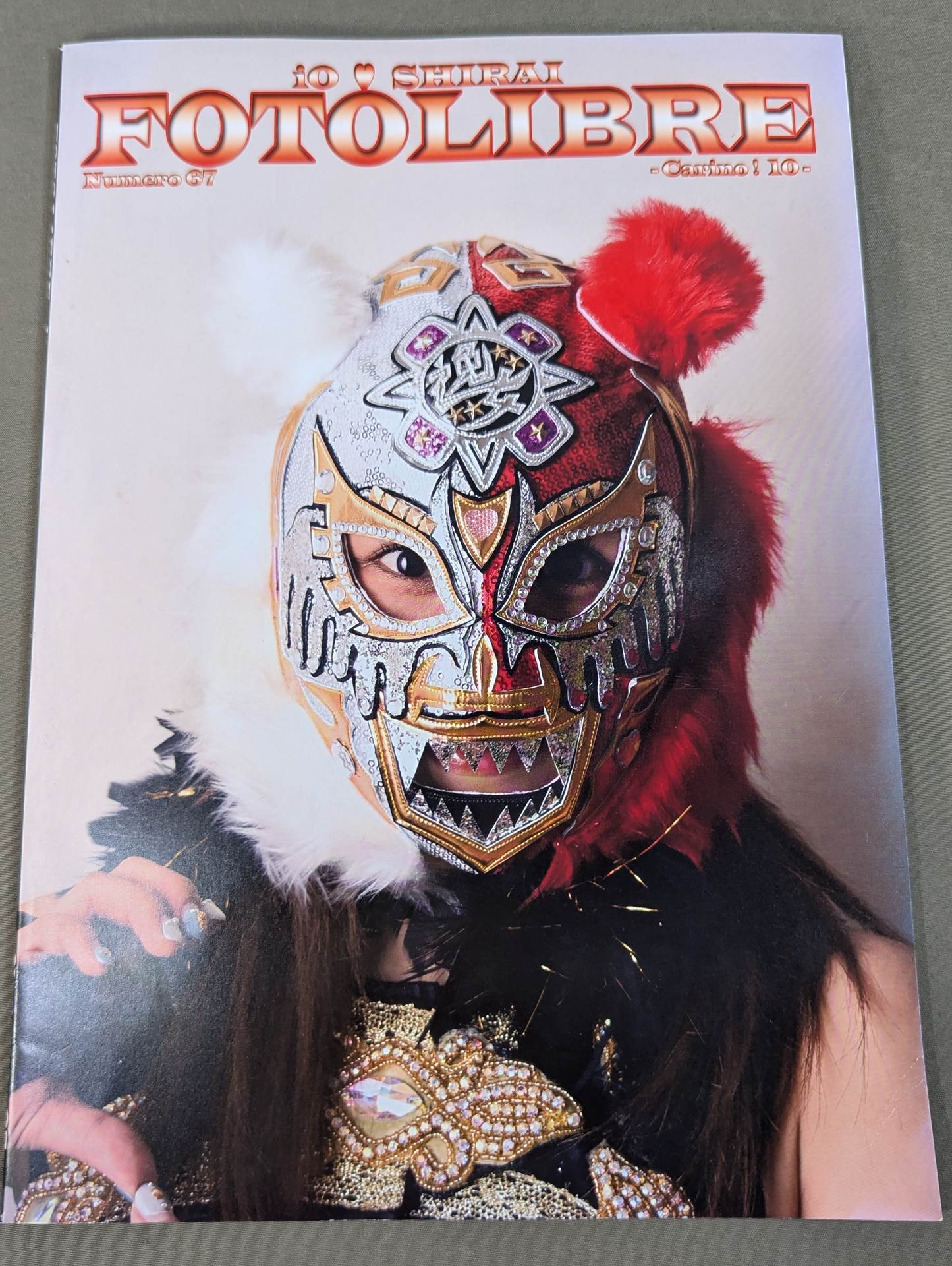 [Io Shirai (Iyo Sky)  hand signed autograph 】FOTOLIBRE de Mascara Numero.67