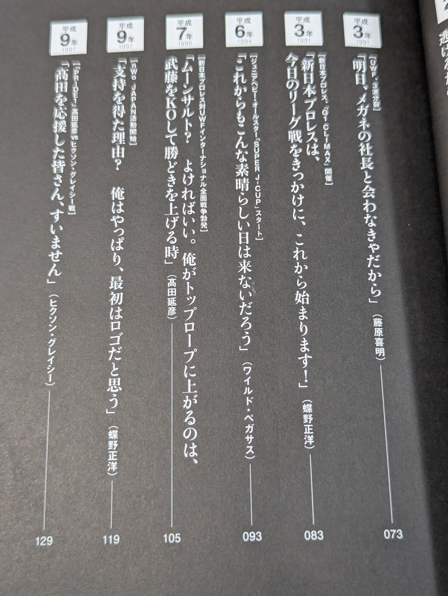 平成プロレス 30の事件簿  知られざる、30の歴史を刻んだ言葉と、その真相