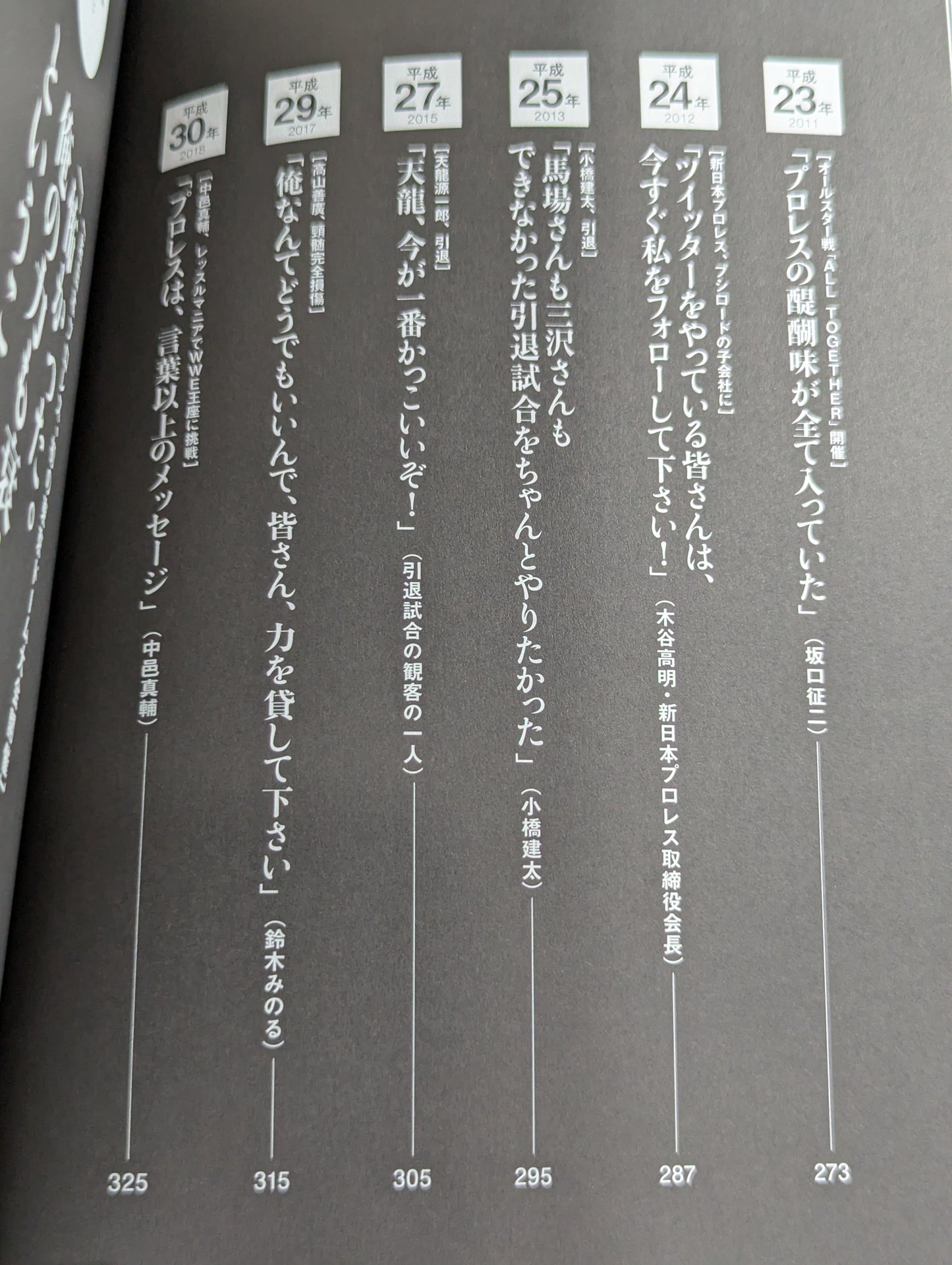 平成プロレス 30の事件簿  知られざる、30の歴史を刻んだ言葉と、その真相