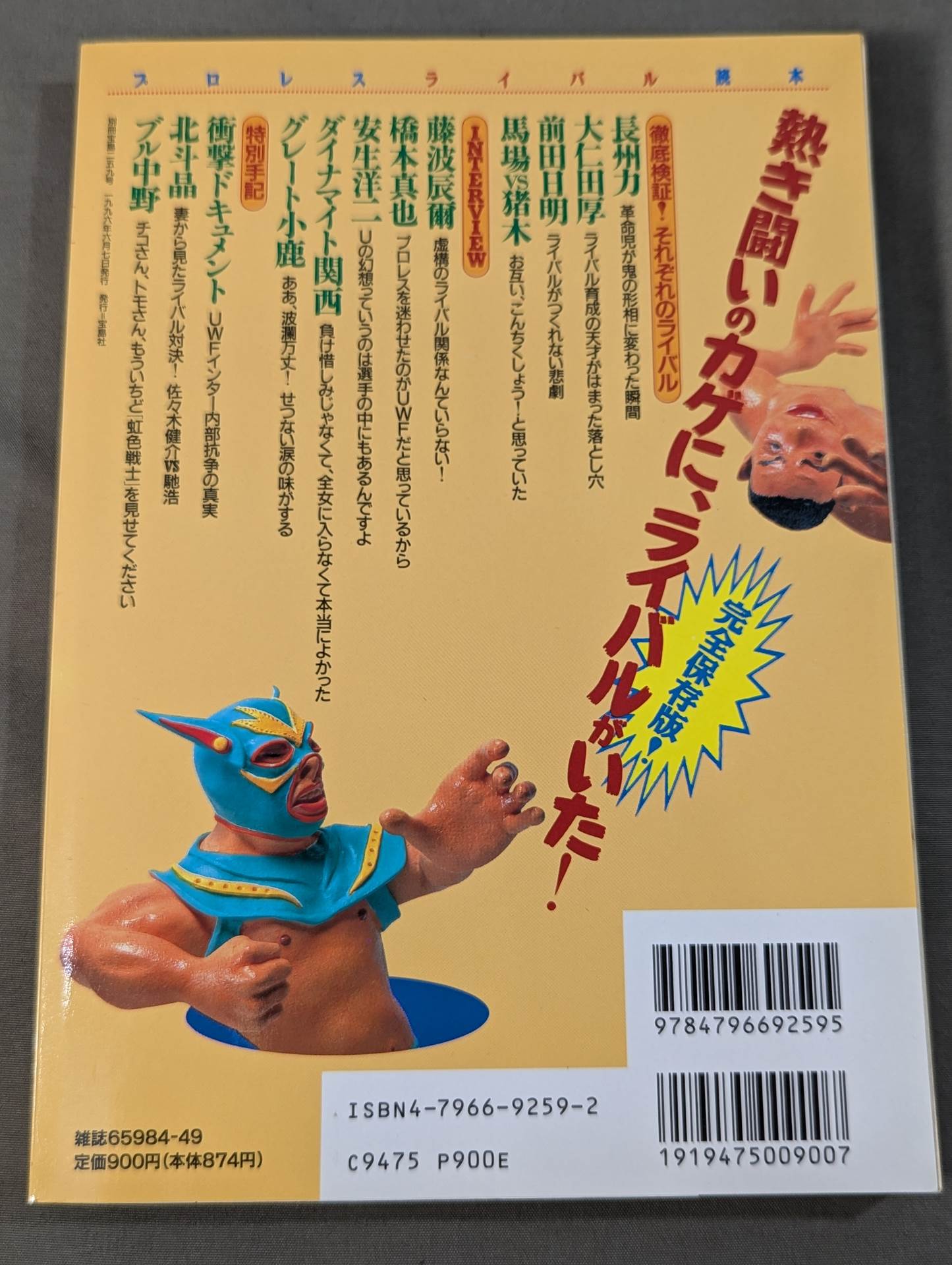 別冊宝島259 プロレスライバル読本 完全保存版!リングを揺るがす、愛と憎しみの闘い！