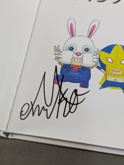 [2 fighters hand signed autograph ] Genki to Egao Flying Body Attack