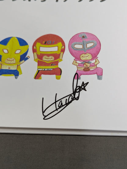 [2 fighters hand signed autograph ] Genki to Egao Flying Body Attack