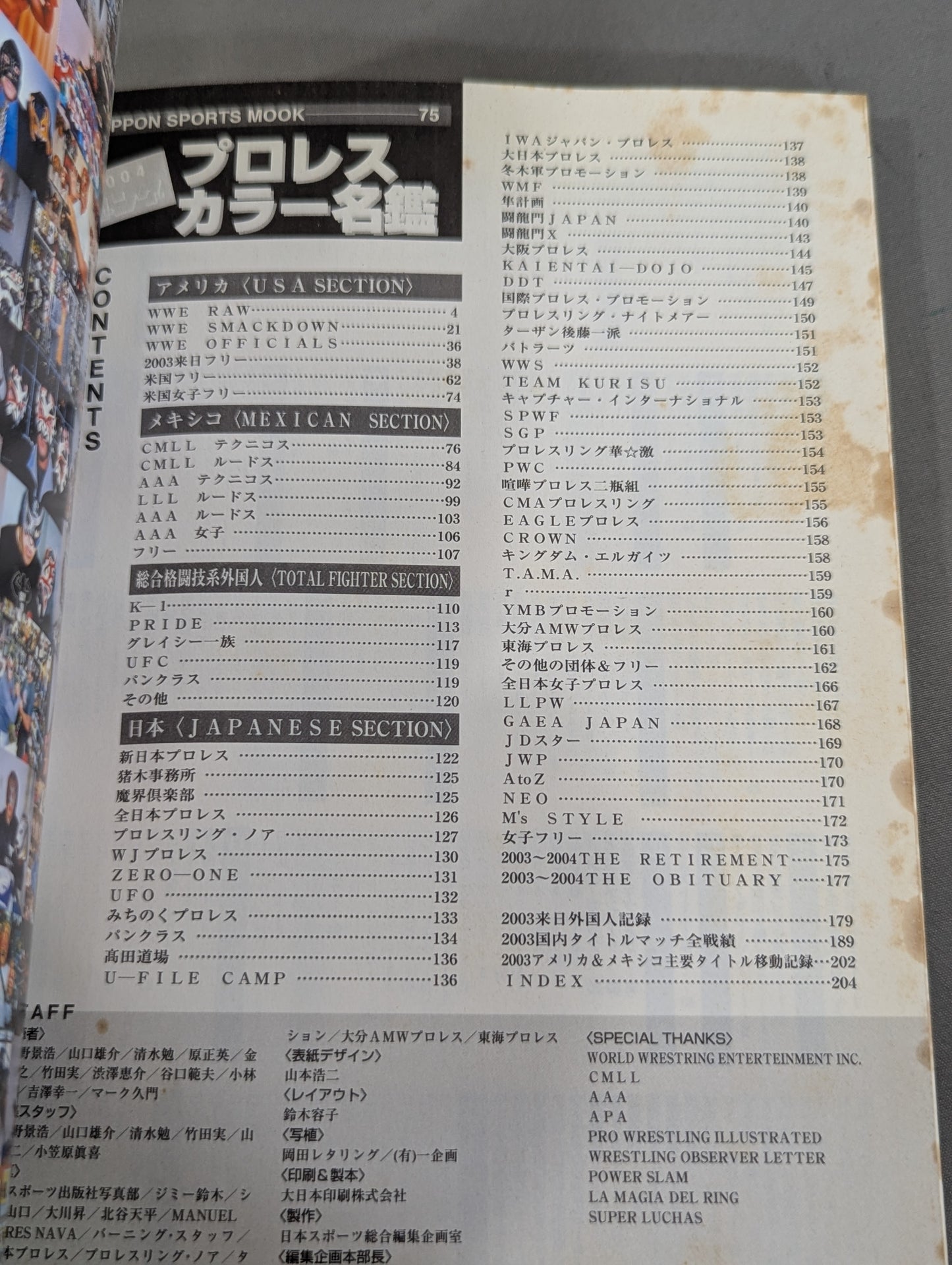 2004 Gong Pro Wrestling  Color Directory