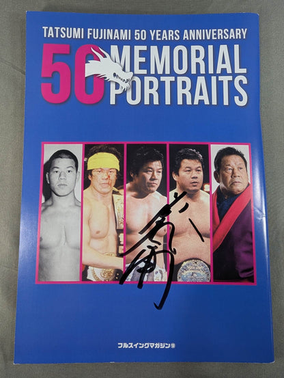 [Tatsumi Fujinami  hand signed autograph ] Full Swing Magazine No. 9 Tatsumi Fujinami 's debut 50th anniversary "Memorial" Pro-Photo Collection"