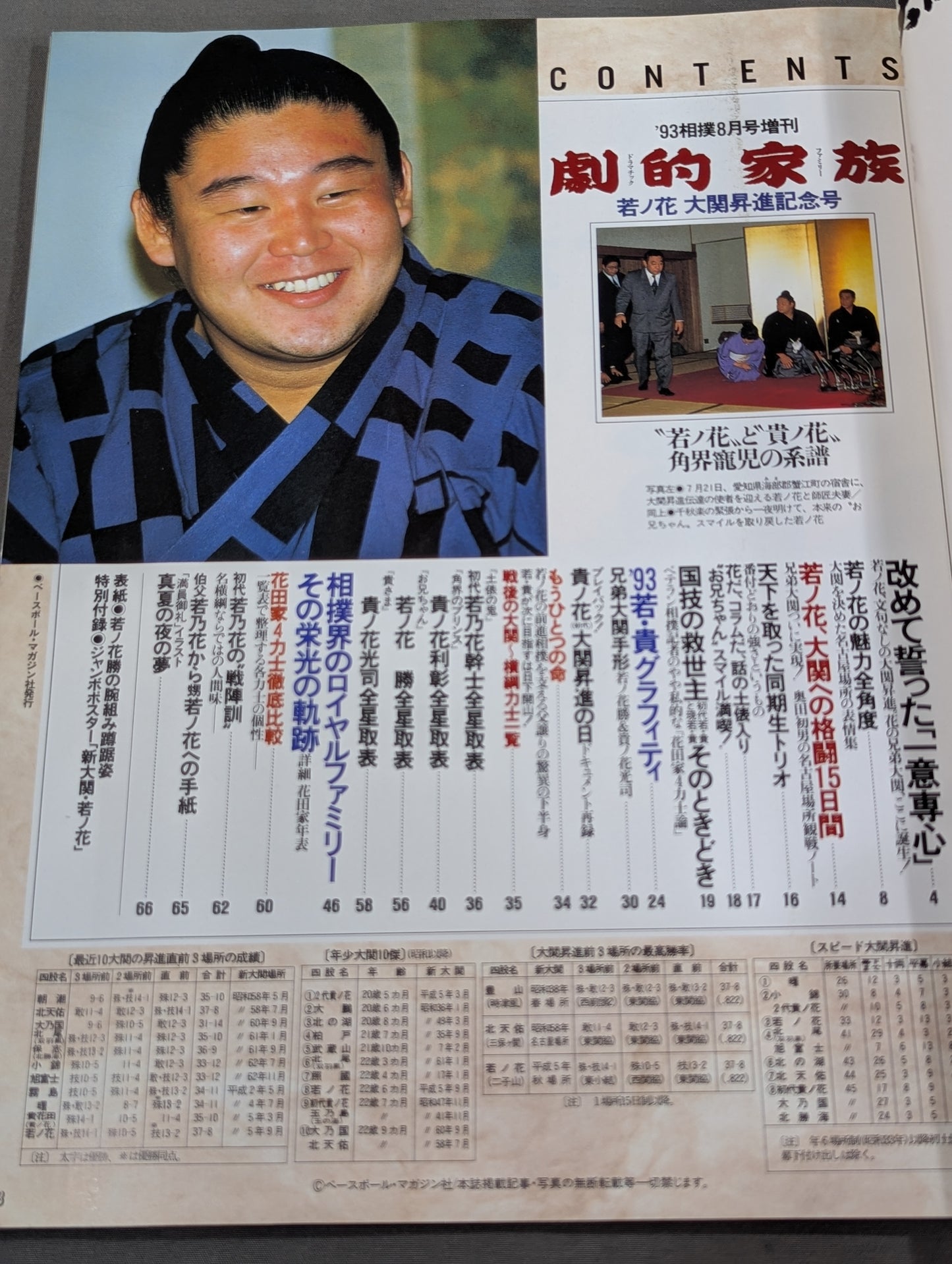 劇的家族(ドラマチックファミリー)［角界の系統］ 保存版 若ノ花勝 大関昇進記念号