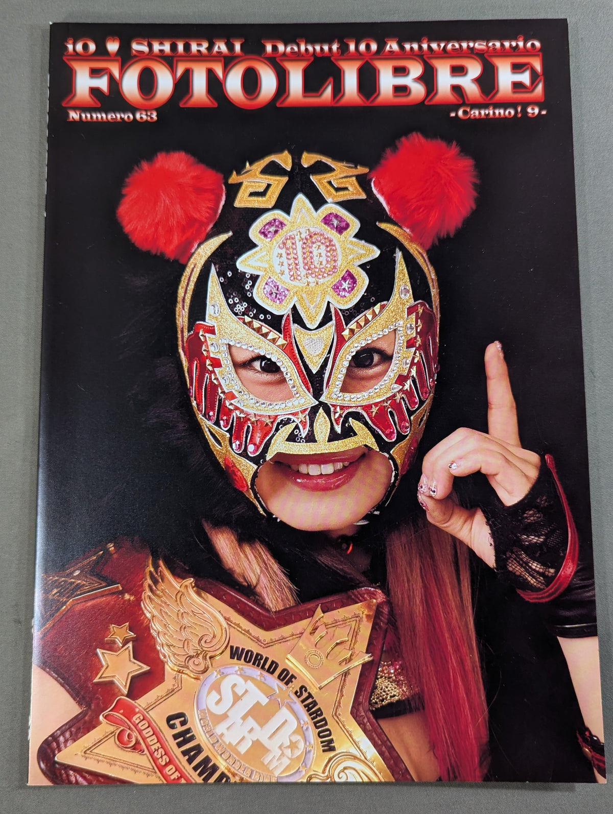 [Io Shirai (Iyo Sky)  hand signed autograph 】FOTOLIBRE de Mascara Numero.63