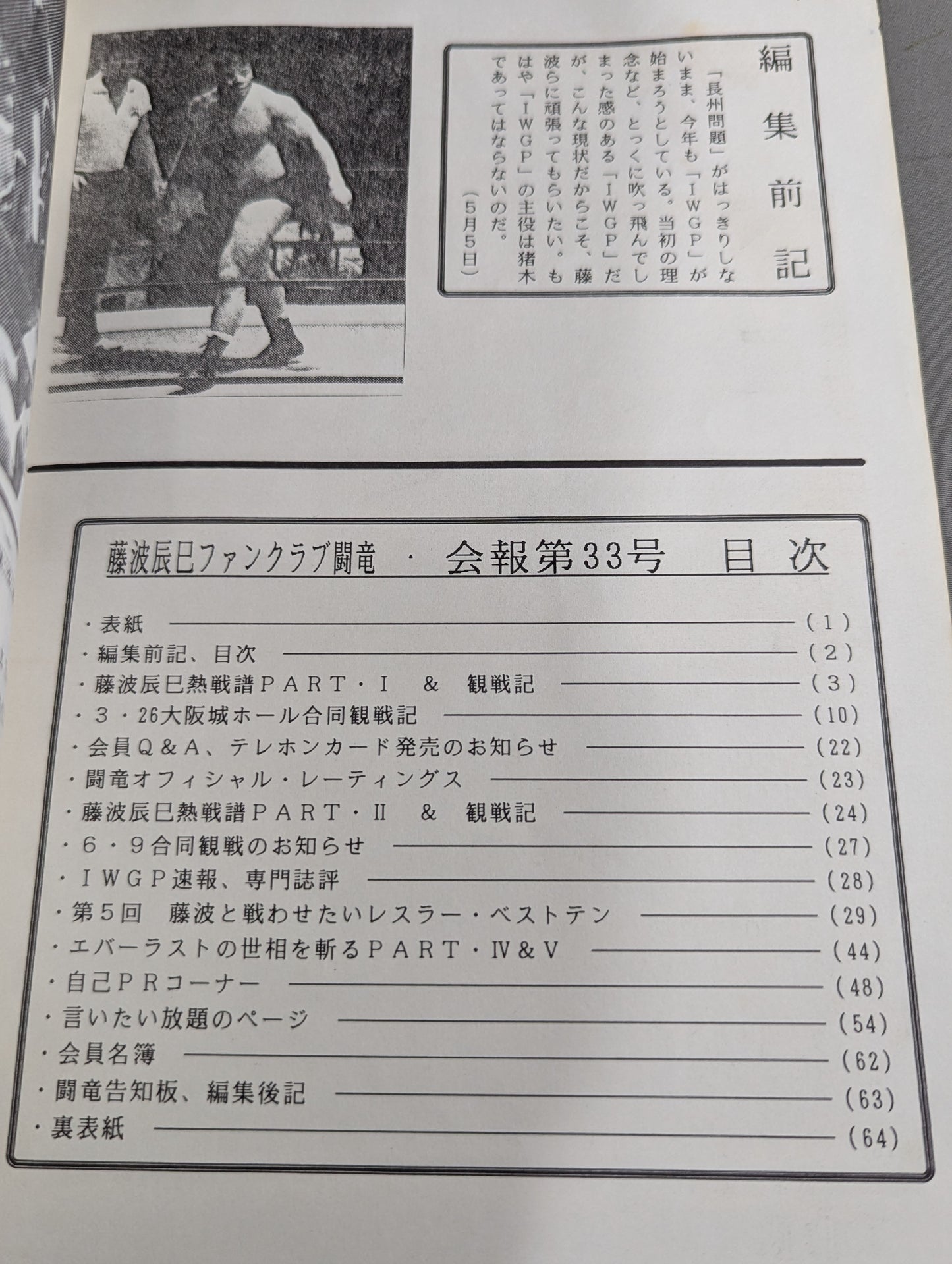 ★藤波辰巳ファンクラブ闘竜★ 会報第33号