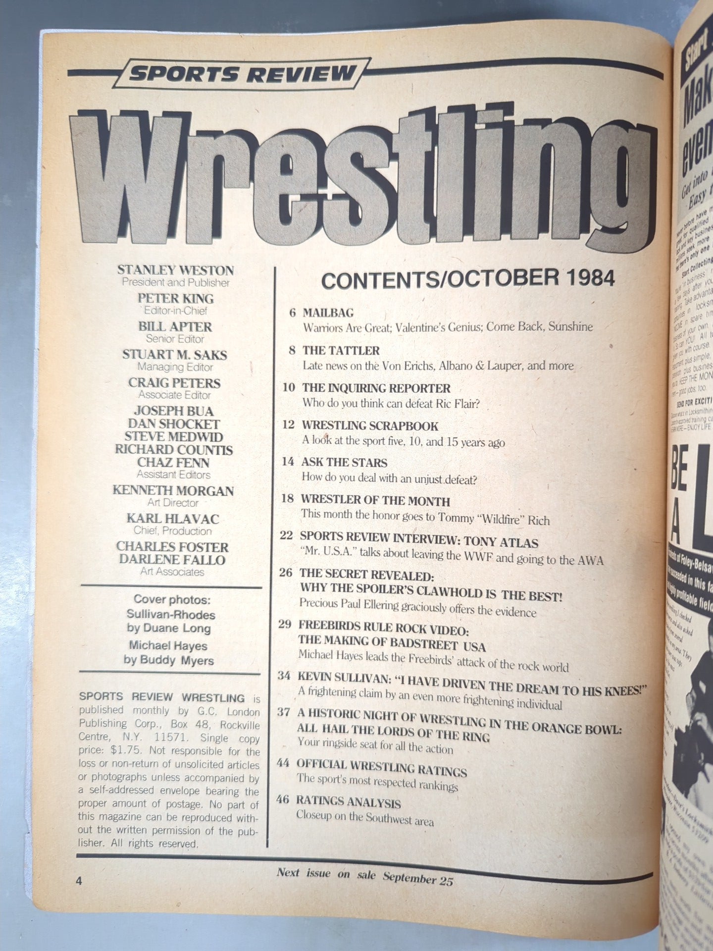 SPORTS REVIEW Wrestling 1984年10月号