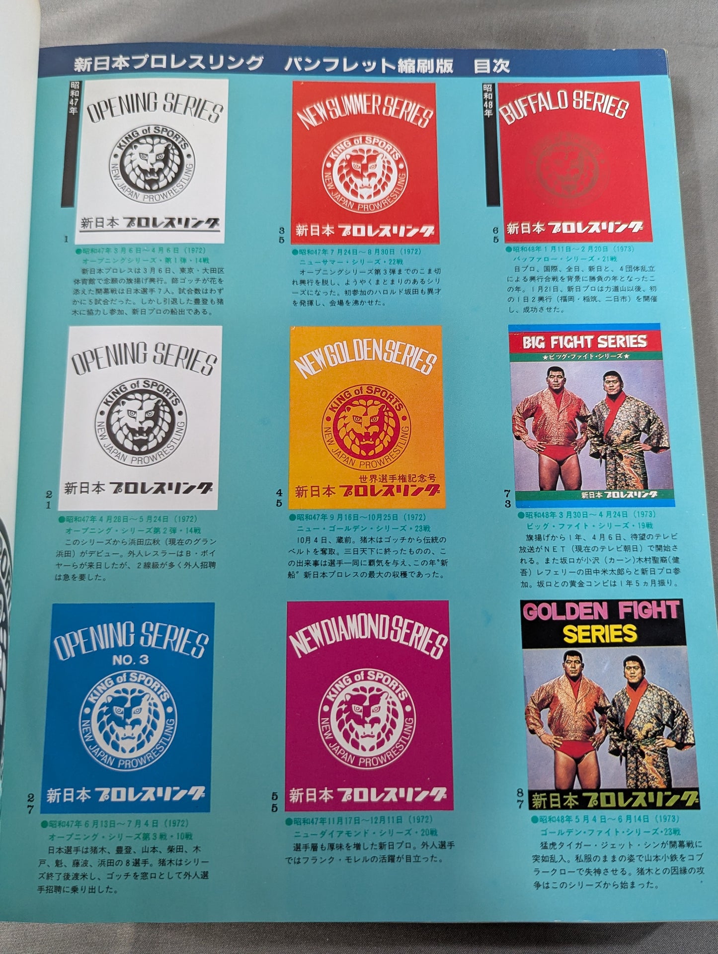★縮刷版 2冊セット★ 新日本プロレスリング パンフレット縮刷版＆アントニオ猪木引退記念 ファイト縮刷版