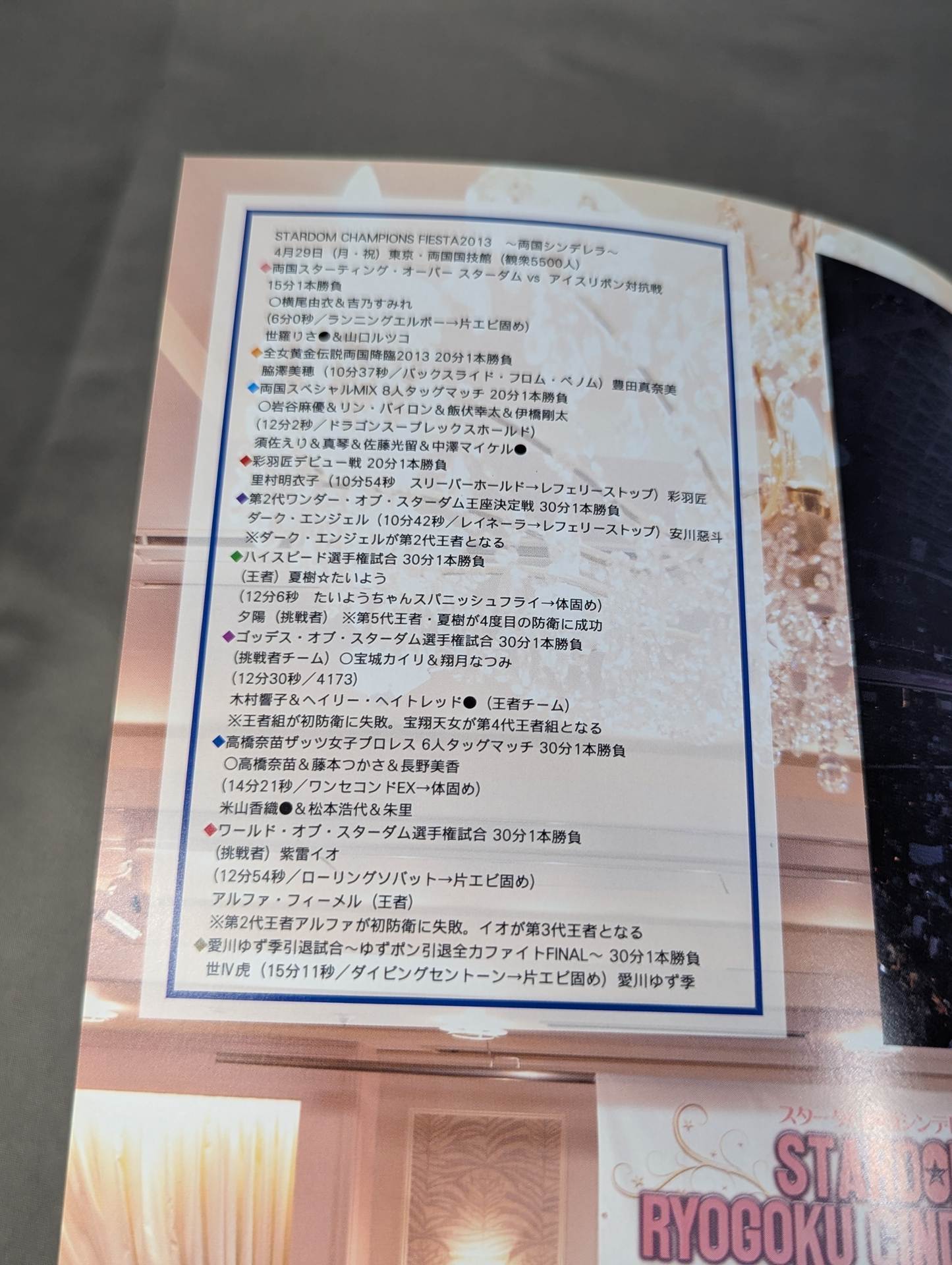 WORLD WONDER RING STARDOM OFFICIAL BOOK / Stardom Ryogoku  Cinderella