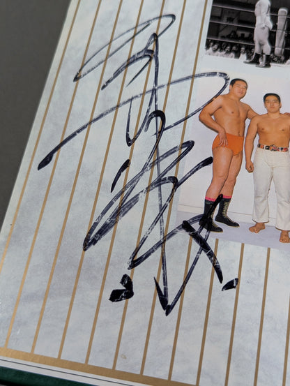 【Tarzan Yamamoto hand signed autograph 】Japan Pro Wrestling Complete History 1854~1994 History & Complete List of Foreigners Visiting Japan