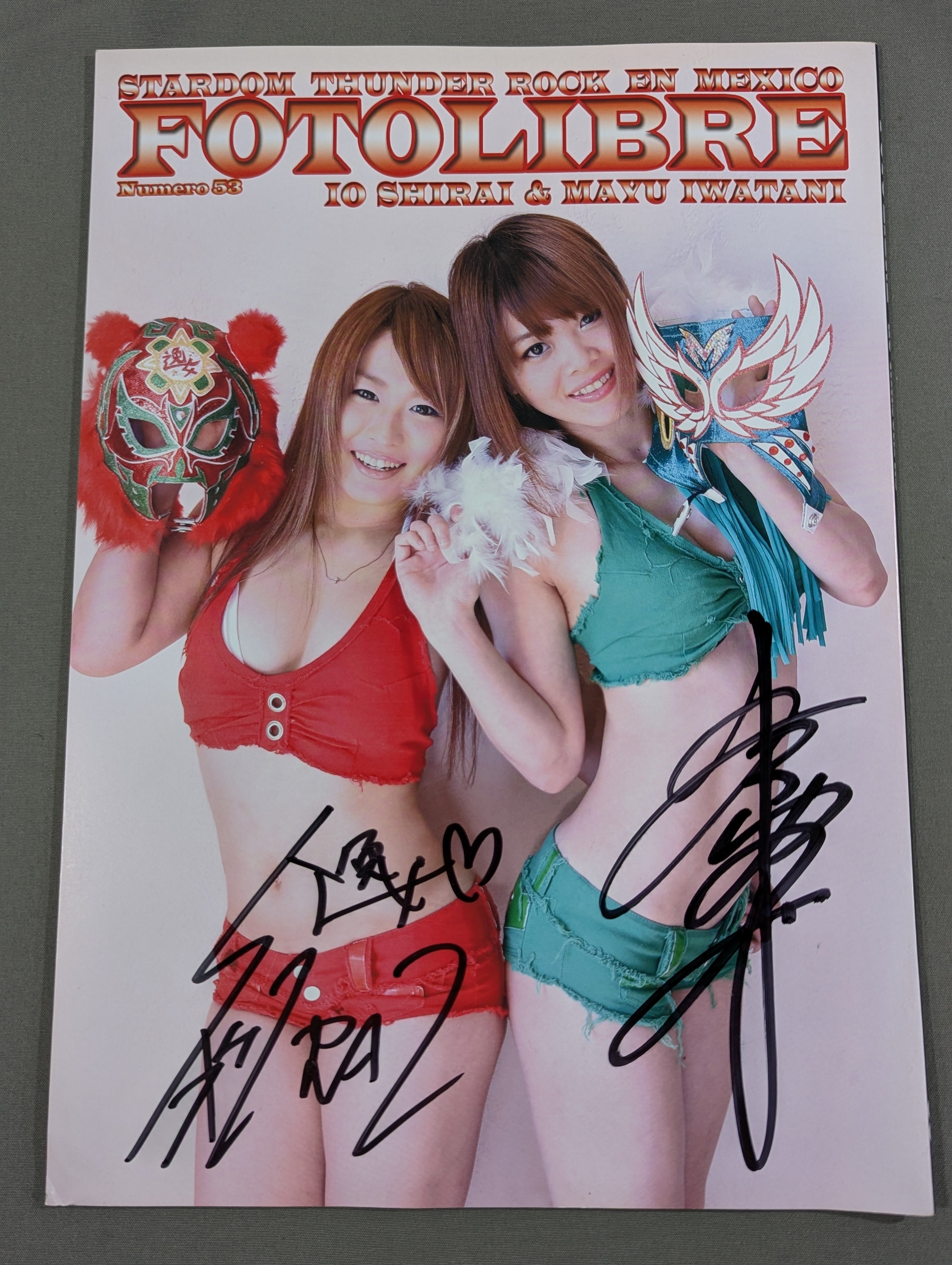 ​スターダム 公式ガイドブック 紫雷イオ 宝城カイリ 直筆サイン入 紫雷イオ＆岩谷麻優 直筆サイン入り】FOTOLIBRE de Mascara Numero.53