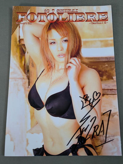 [Io Shirai (Iyo Sky)  hand signed autograph 】FOTOLIBRE de Mascara Numero.38