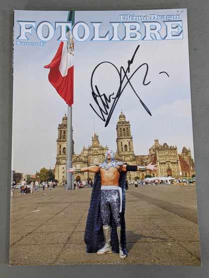 【Ultimo Dragon hand signed autograph 】FOTOLIBRE de Mascara Numero.17
