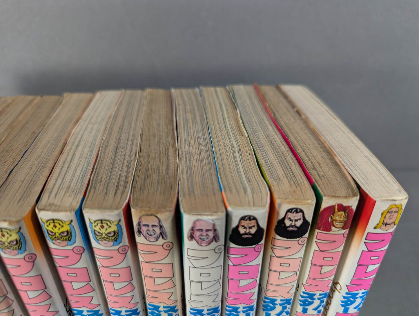 [Author's hand signed autograph, 17 volumes in total] Pro Wrestling Superstar Retsuden