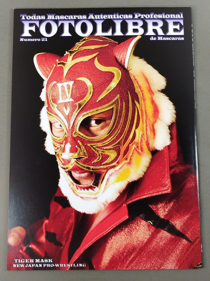 [4th  Tiger Mask hand signed autograph 】FOTOLIBRE de Mascara Numero.21